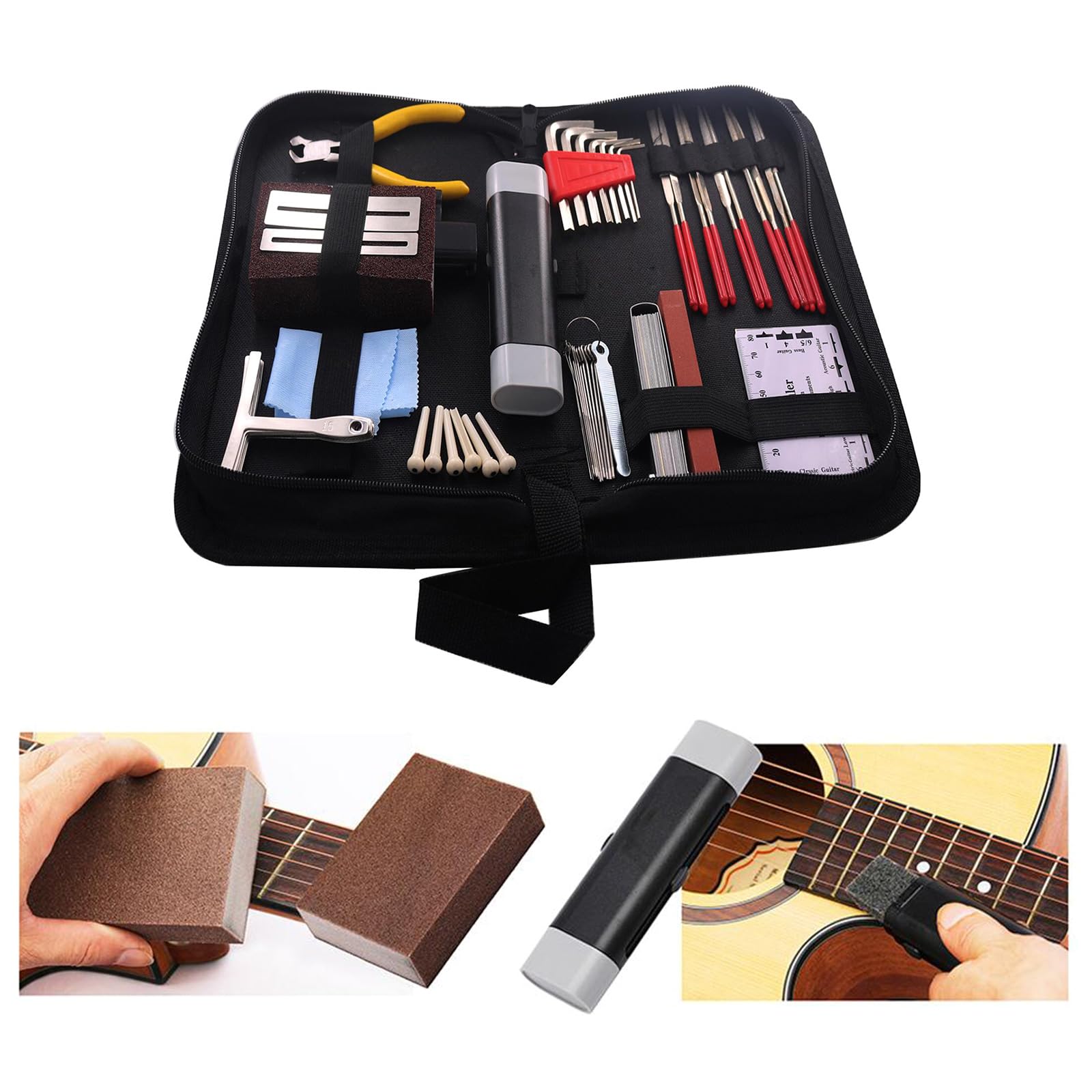 Outils d'entretien de réparation de guitare, kits d'accessoires d'entretien pour guitare, ukulélé, basse