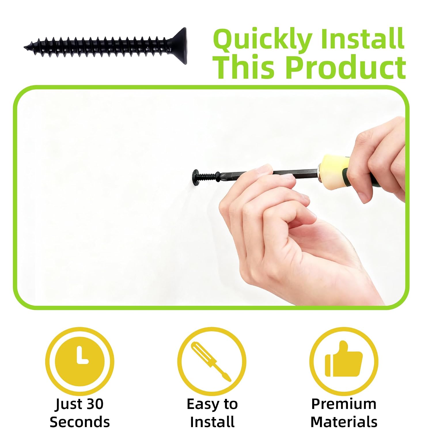 120 Pcs Black Self Drilling Drywall Anchors and Screws Kit,60 Dry Wall Anchors and 60 Flat Head Screws for Home Projects & Picture Hanging Kit,75LB Heavy Duty Wall Anchors No Pre Drill Required