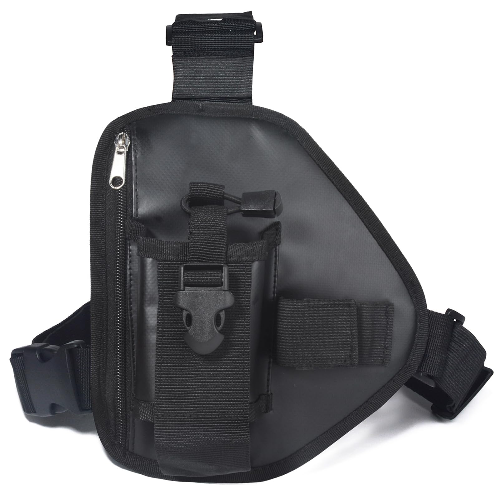 Harnais Thoracique pour Talkie-walkie, Sacoche Thoracique Multifonction avec Sangle Réglable en Nylon Compatible avec Radios Baofeng Motorola Icom Kenwood Yaesu Wouxun (Noir) | Avec poche zippée pour Motorola Baofeng Icom Midland Ham HTs