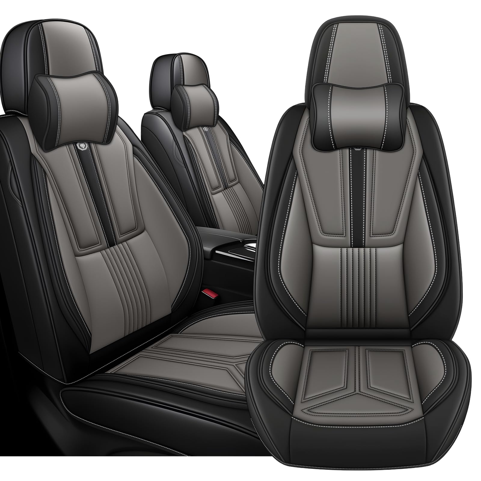Arazi Front Car Seat Covers for Chevy Camaro 2016-2024,Black&amp;Gray Luxury
