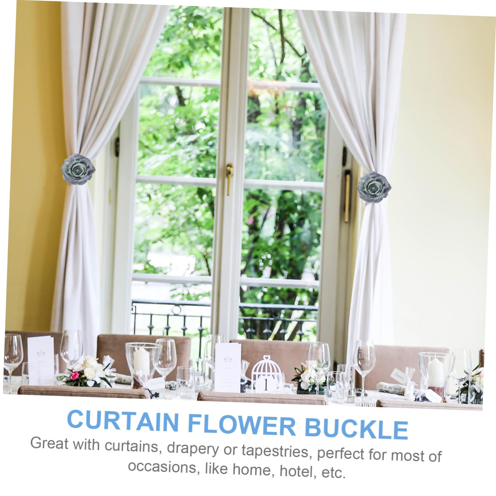 8pièces Pince à Rideau Élégante Fleurs Clips De Décoration pour Rideaux Modernes Accessoire Pratique pour Maison Et Bureau