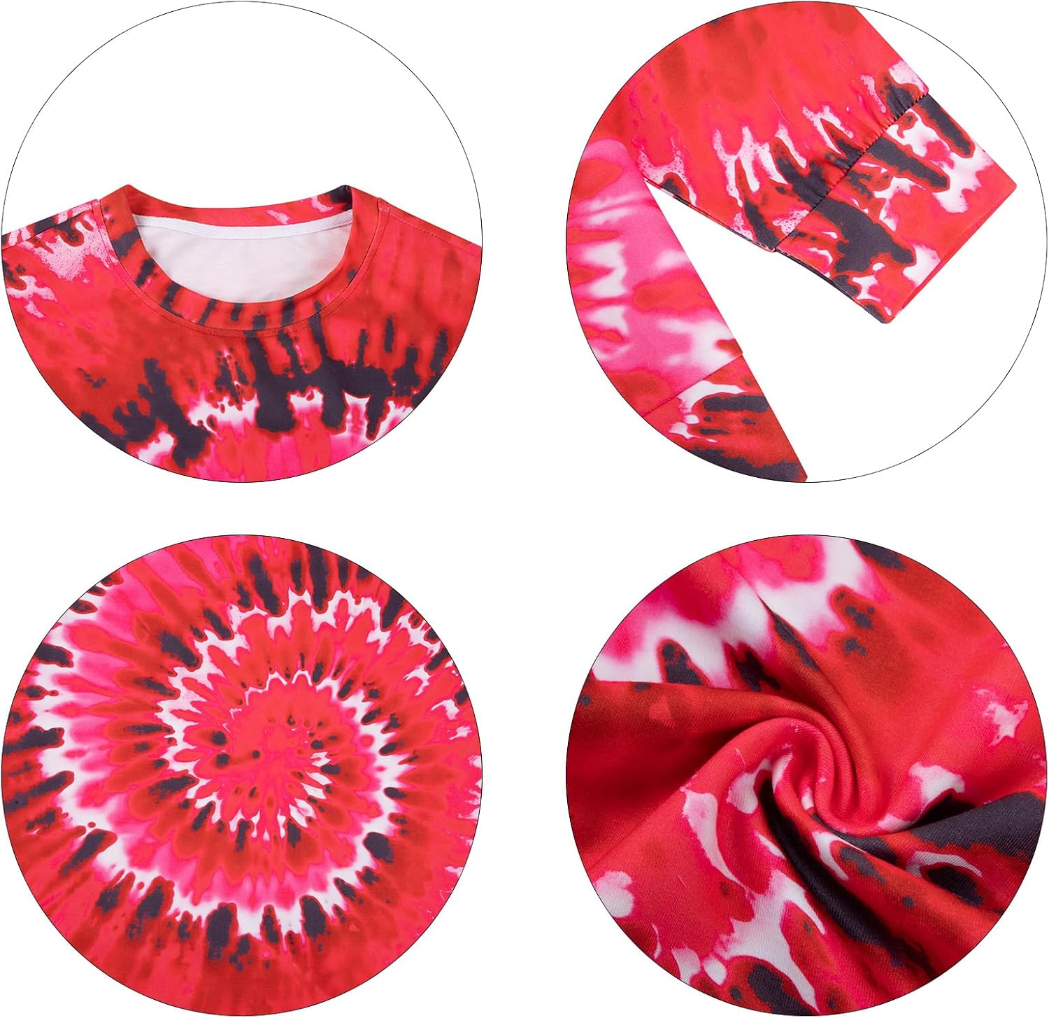 Tie Dye Sweatshirts for Women - Colorful Lightweight Heart Love Vibes Long Sleeve Casual Valentines Loose Fit Tops