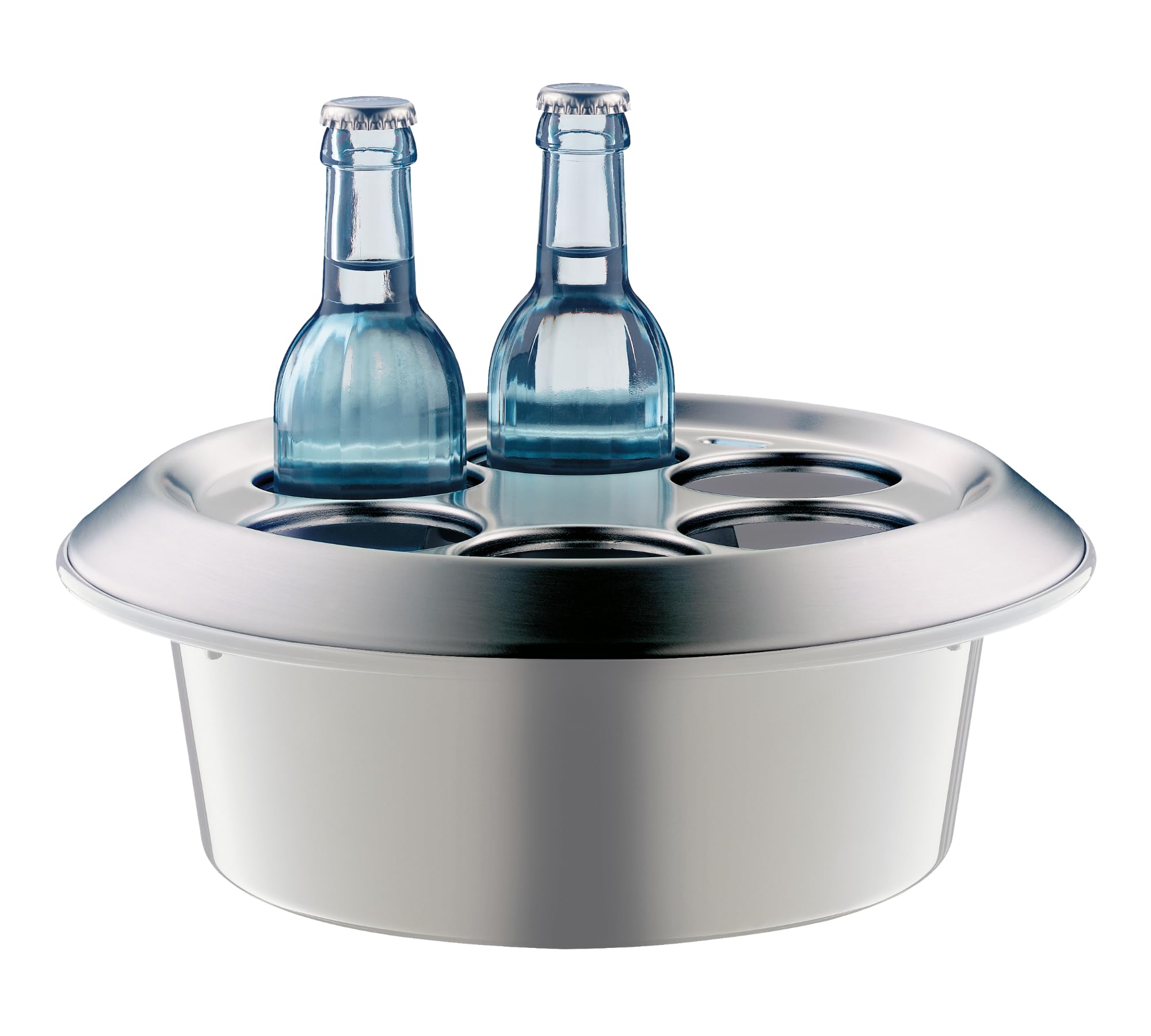 Alfi KONFERENZBOY, Coconut White Mat, Rafraîchisseur pour Conférence, en Plastique avec Couvercle en Inox, Rafraîchisseur de Table pour 6 Bouteilles Contenant Jusqu’à 0,33 l, Refroidissement Actif
