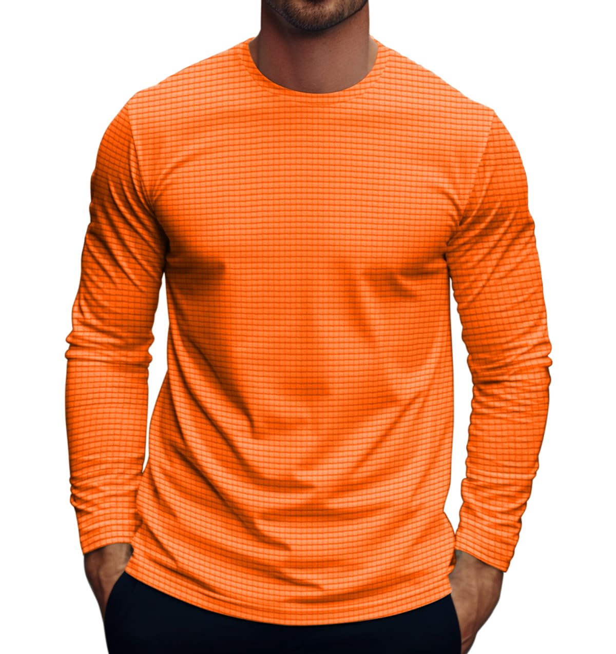 Mens Thermal Running Shirts, Thermal Cold Weather Running Shirt Crewneck Tee Quick Dry