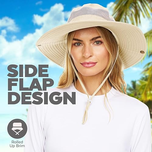 Miniatura 7 de Sombrero de sol para hombresmujeres, protección UV, ala ancha, sombrero Boonie para senderismo, pesca, safari