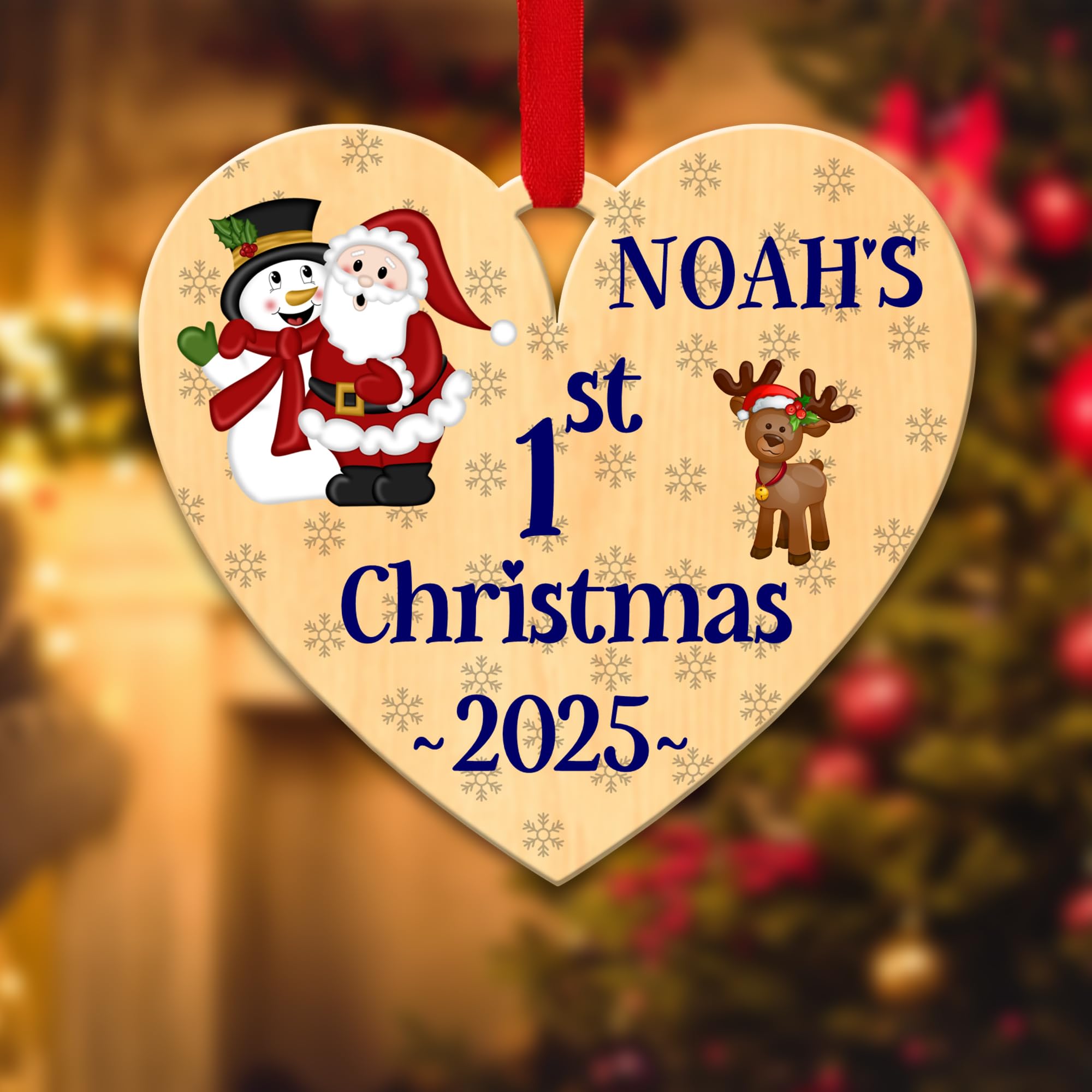 Personalised Christmas Tree Decorations Baubles for Kid's First with Custom Name | Acrylic Xmas Tree Decoration Hanging Ornaments | Personalised Bauble Gifts for Xmas Decorations