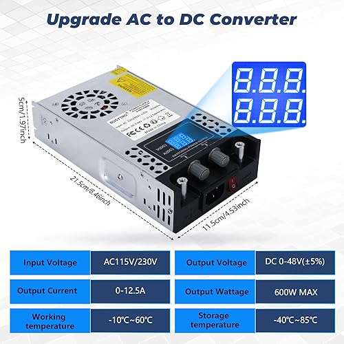 Miniatura 2 de Convertidor de CA a CC Fuente de alimentación de 48 V CC ajustable 0-48V 0-12.5A SMPS Max 600W Fuente de alimentación conmutada para tira LED, bomba