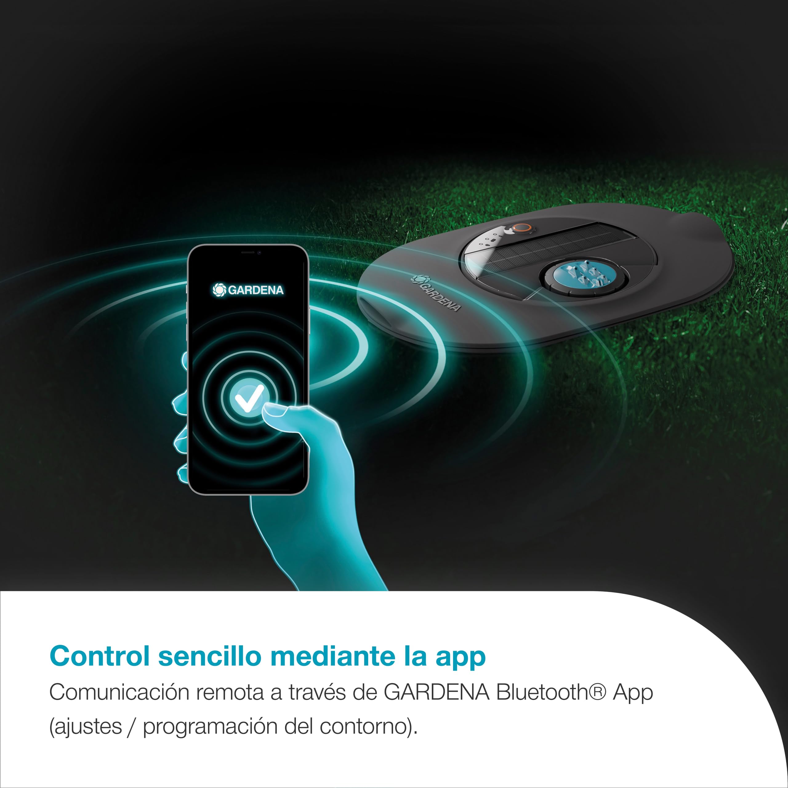 Gardena AquaPrecise Sistema de riego por tuberías: Ahorro de Agua, riego preciso para césped de hasta 320 m², Control Bluetooth, fácil instalación (16001-20)