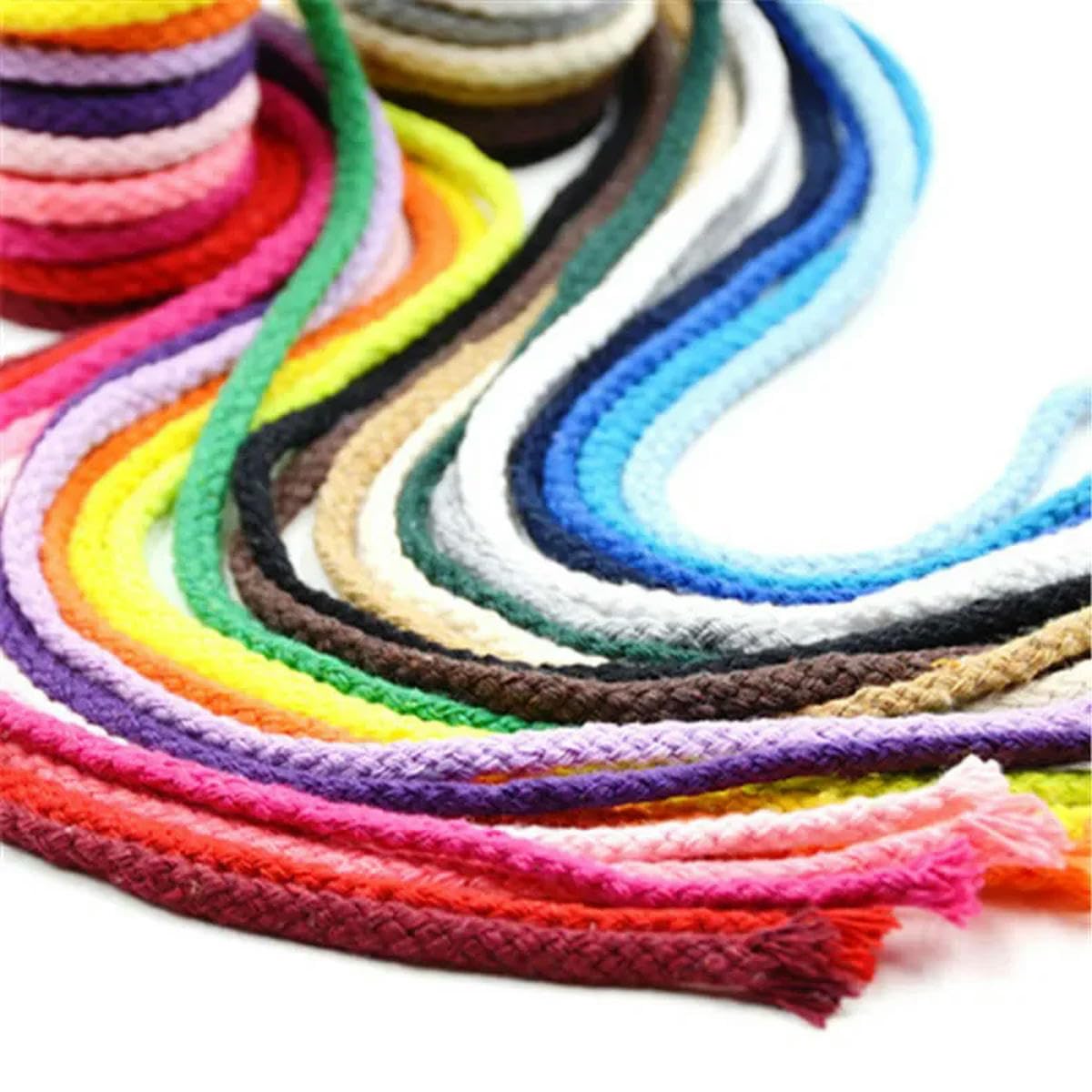 Cuerda de algodón de 5 mm Cuerda Trenzada ecológica Hilo de Alta tenacidad Cuerda Tejida para Bricolaje Decoración del hogar 100 yardas-22 Gris Claro-5 mm 100 Yardas
