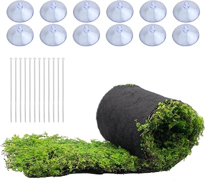 Terrarium Moss Background 7.9 x 39 Inch, Reptile Backdrop Wall Decor and Artificial Moss Reptile Amphibian Cage Decoration for Lizard Bearded Dragon Snake Frog Chameleon Leopard Gecko Tortoise