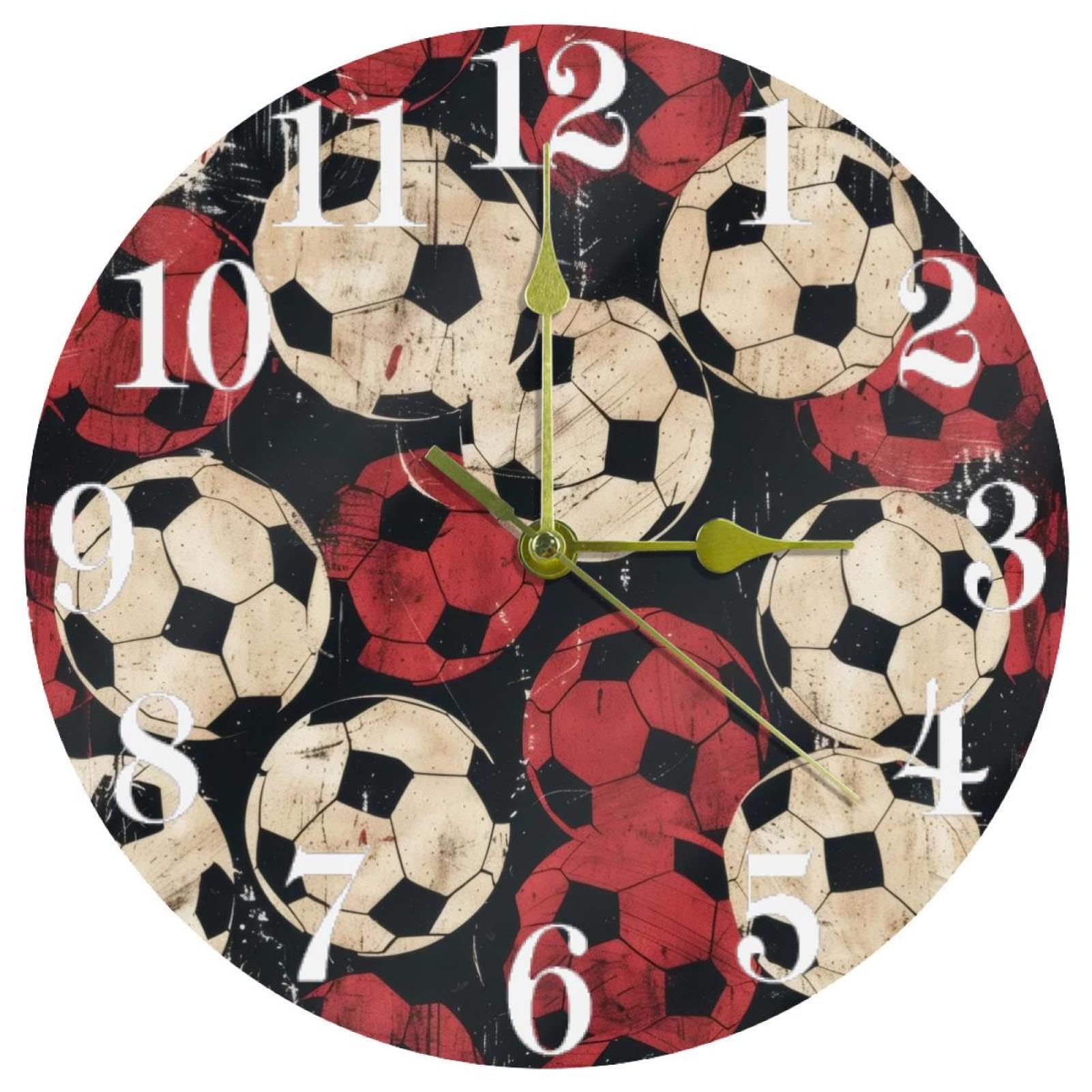 Horloge murale ronde de style grunge pour une décoration murale silencieuse