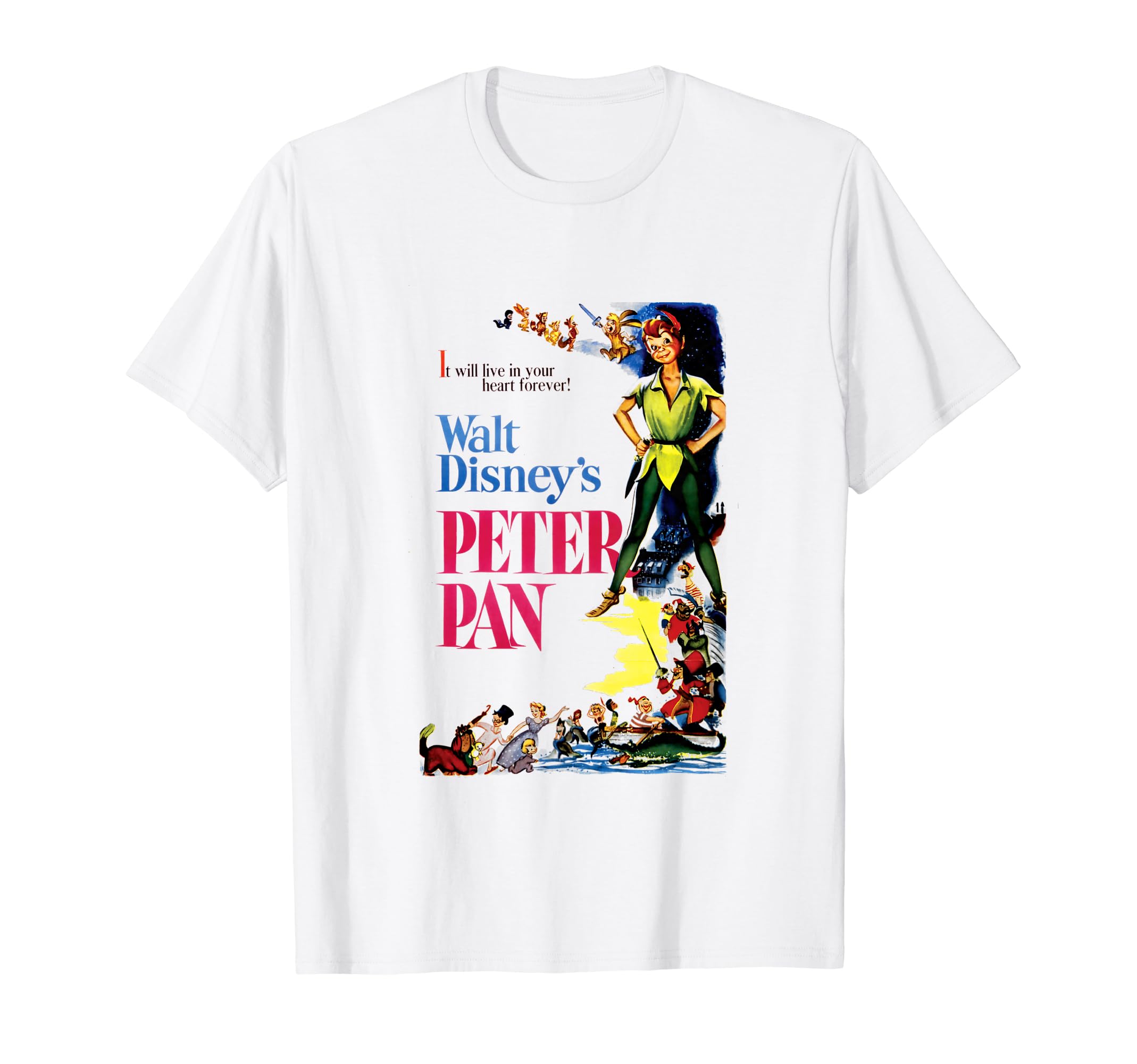 Disney Peter Pan Vintage Group Movie Poster T-Shirt