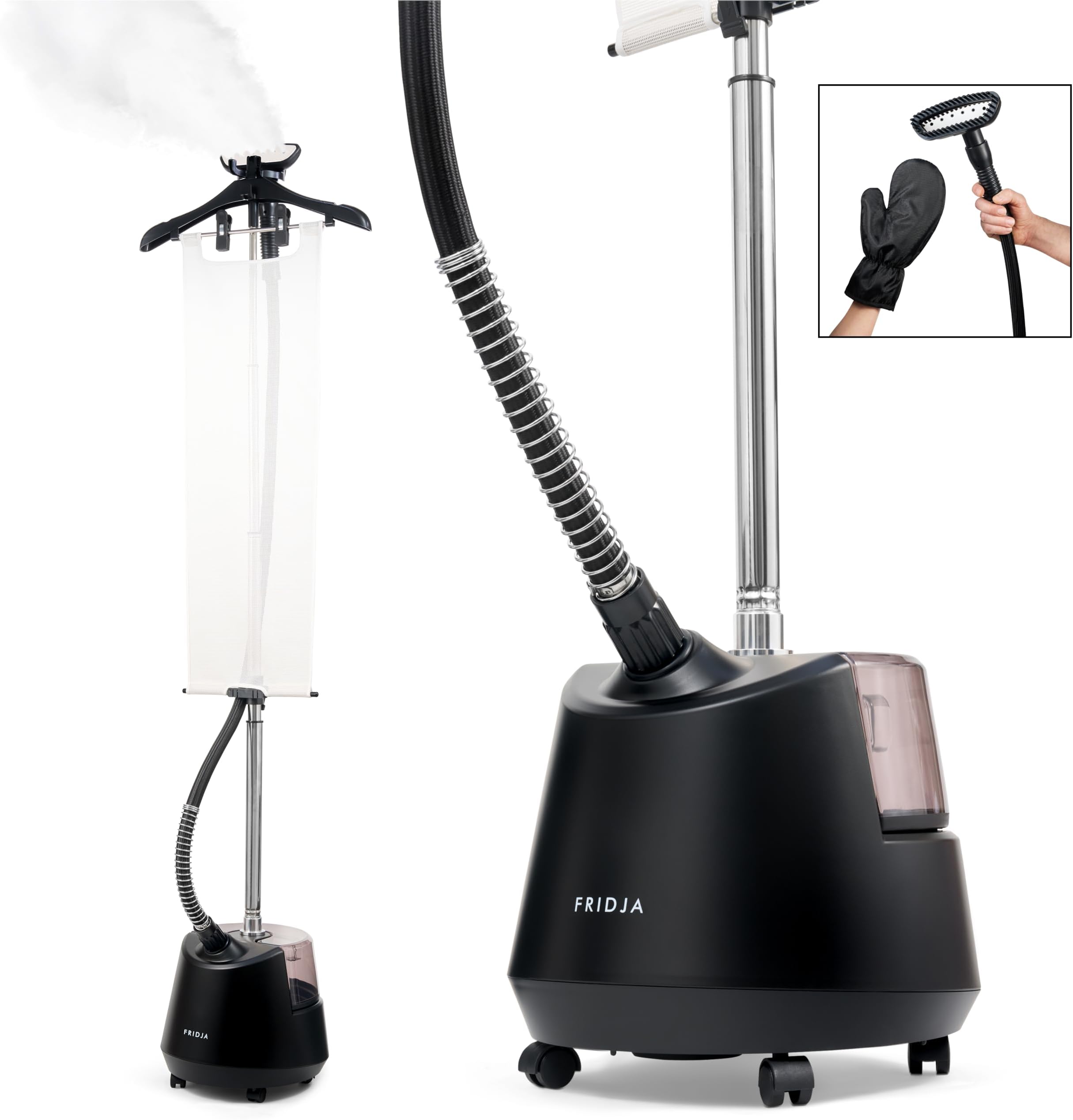 f1200 Clothes Steamer Pro - Powerful 2200W Premium Garment Steamer - Dual Steam Settings & 3L Water Tank for Rapid Wrinkle Release - Suitable for All Fabrics, Updated Design - Matt Black