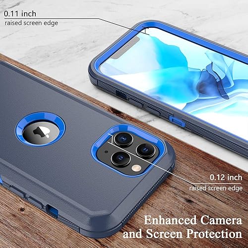 Miniatura 3 de Funda protectora para iPhone 12 Pro Max, resistente, a prueba de golpes, con clip para cinturón para Apple iPhone 12 6.7 5G 2020 (azul marino)