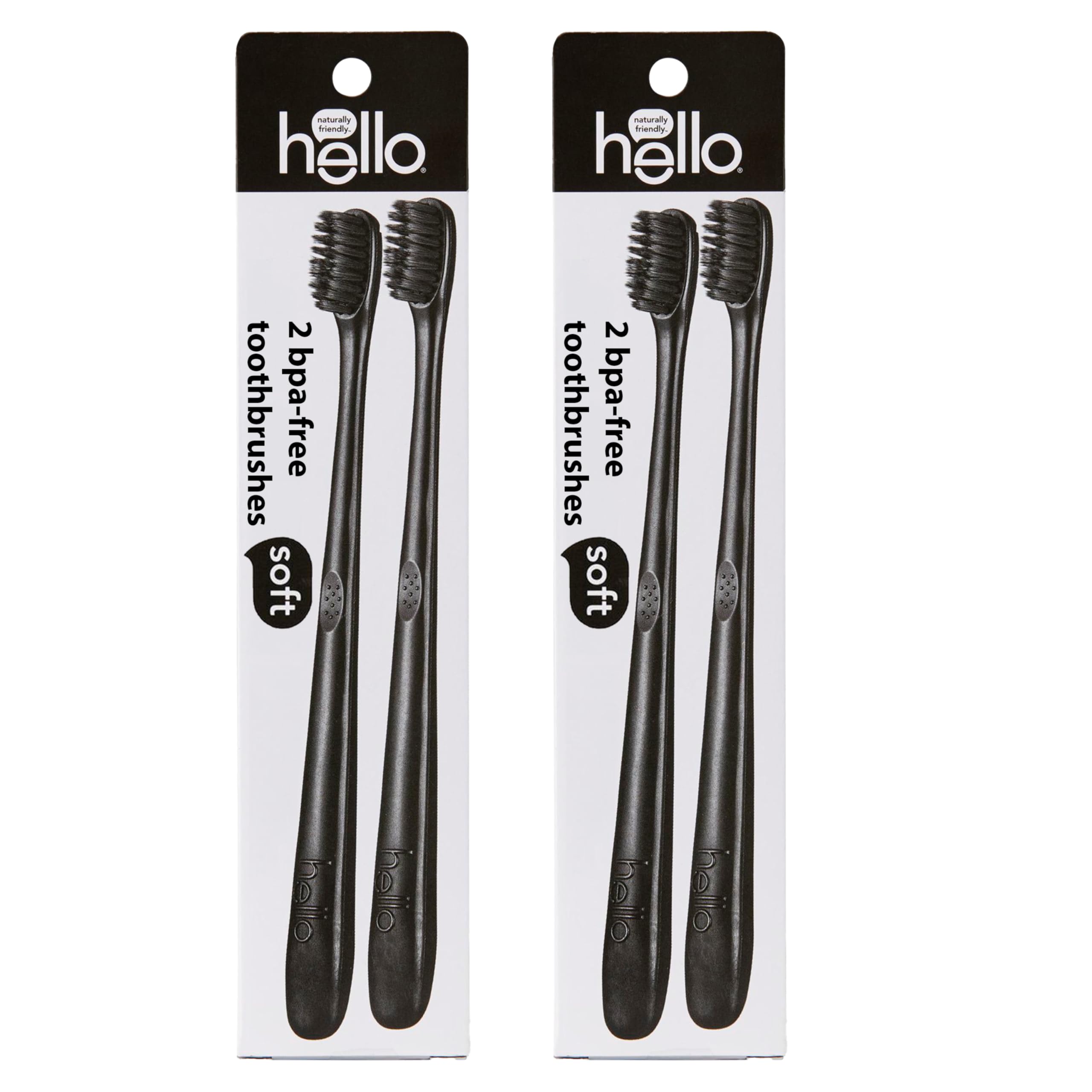hello Charcoal Soft Toothbrush with Activated Charcoal from