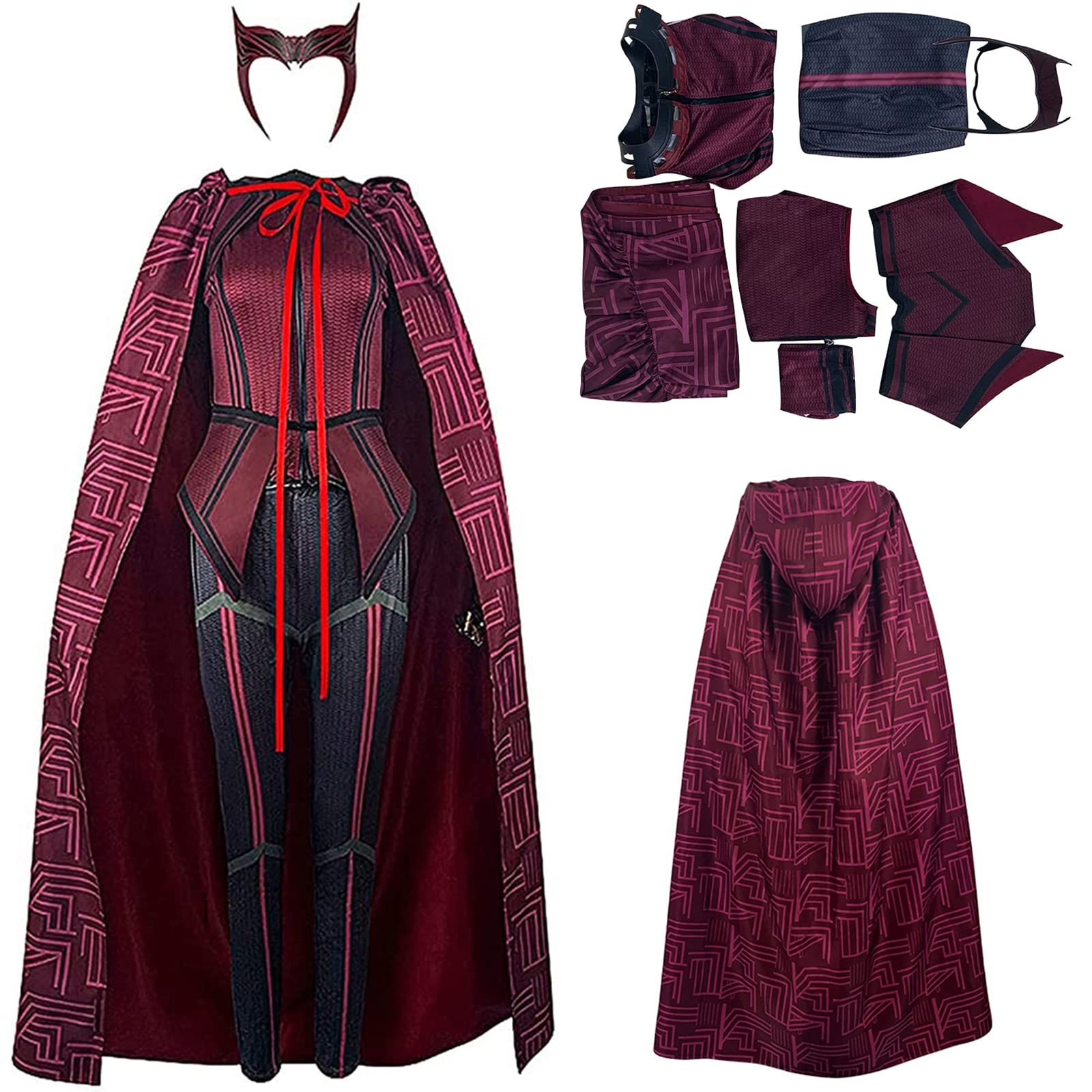 Buy Women's Wanda Maximoff Costume let Witch Cosplay Pant Suit Cloak