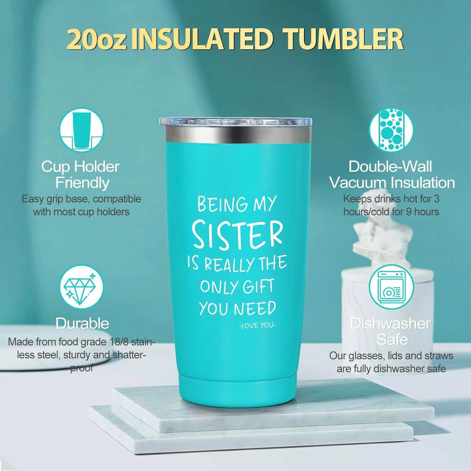 Suhctuptx Sisters Gifts from Sister, Birthday Gift Christmas Gifts Best Ever Gift Basket Cool Ideas for Sis Adult in Law - Image 5