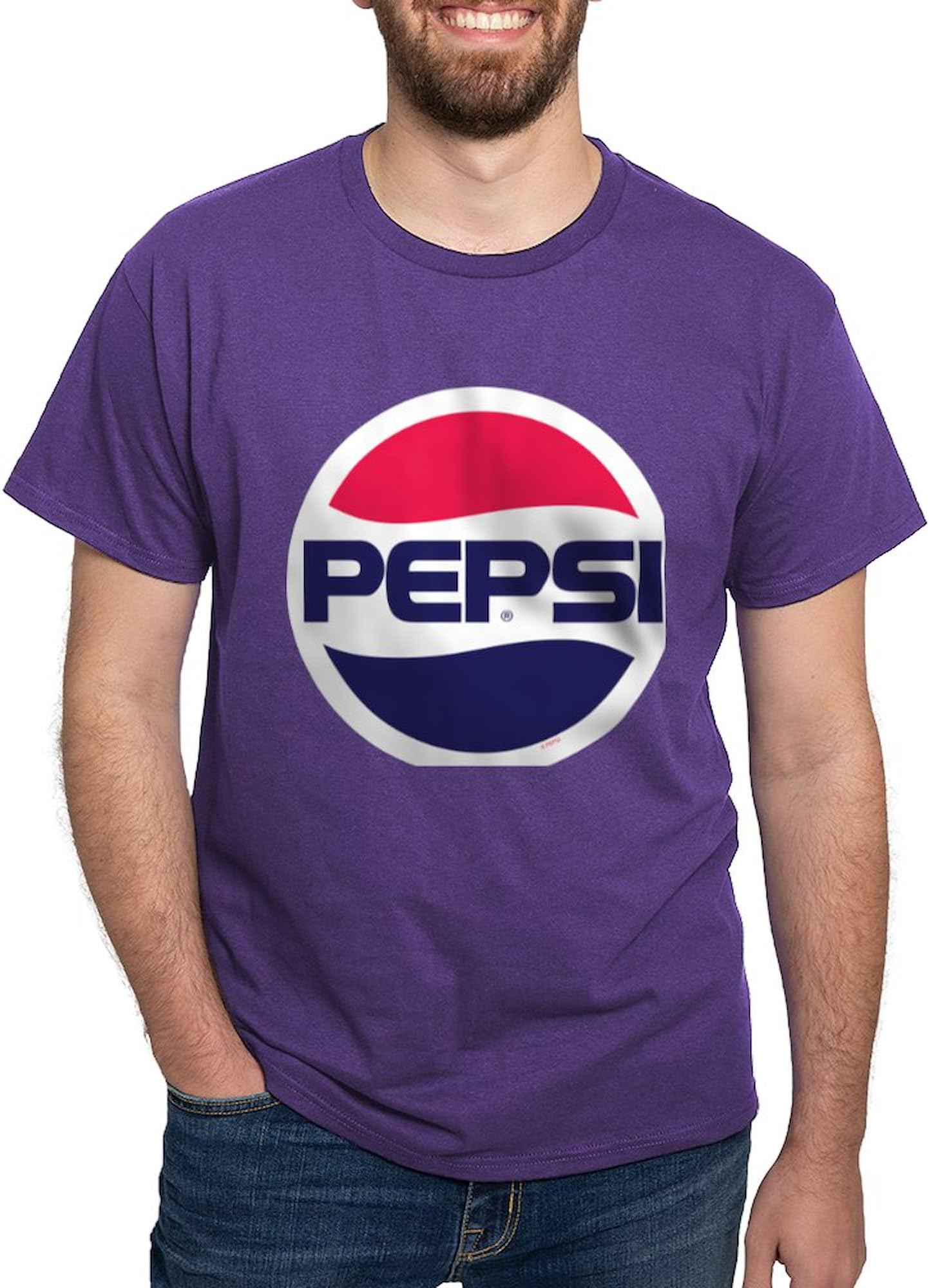 Pepsi 90S Logo Light T Shirt Men's 100% Cotton, Classic Graphic Dark T-Shirt