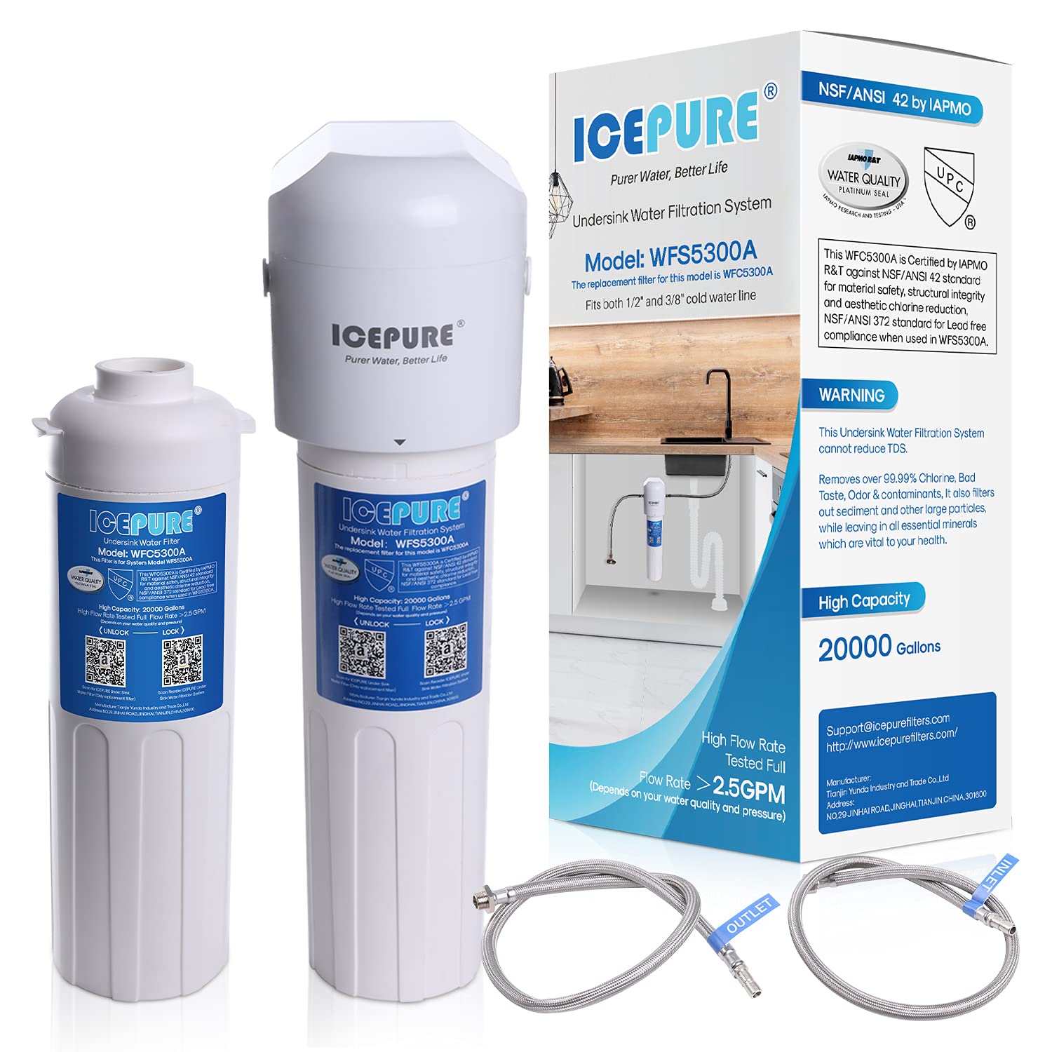 Buy ICEPURE Under Sink Water Filter System, 20K Gallons Ultra High