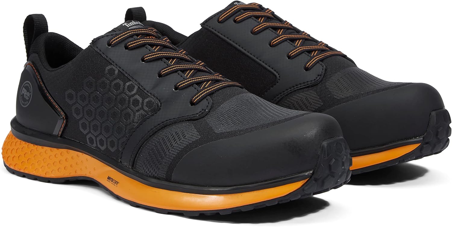 Timberland PRO Men's Reaxion Composite Safety Toe Industrial Athletic Work Shoe, Black/Orange-2024 New, 14 W US - Image 2