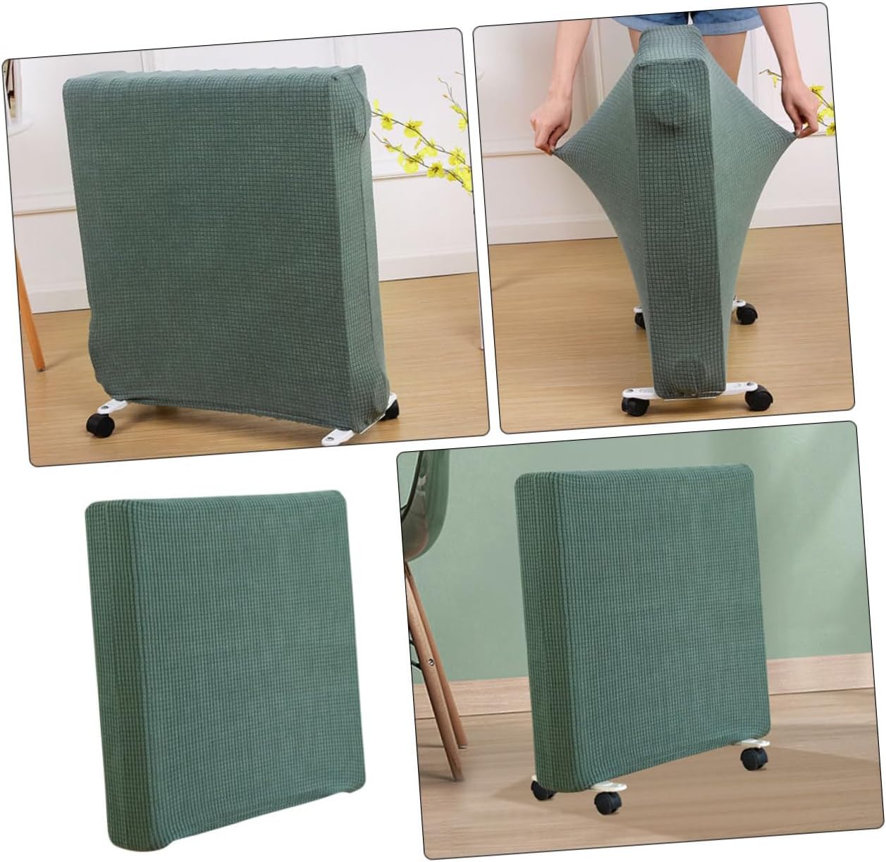 Mikikit 4pcs Heater Cover Washable Indoor Radiator Shield for Home Use Matcha for Offices Cafes and Seasonal Decor