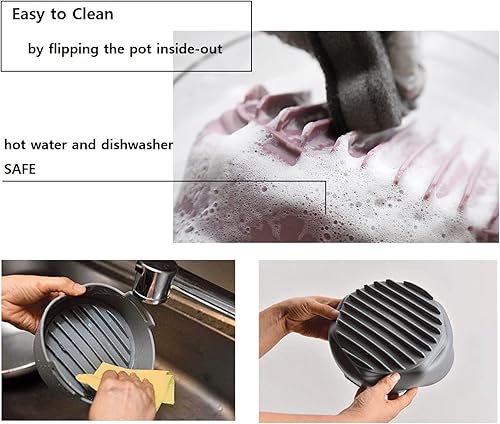 Miniatura 6 de Olla de silicona prémium de 53 cuartos de galón cuenco canasta  Accesorios de horno para freidora de aire seguros para alimentos fácil de limpiar