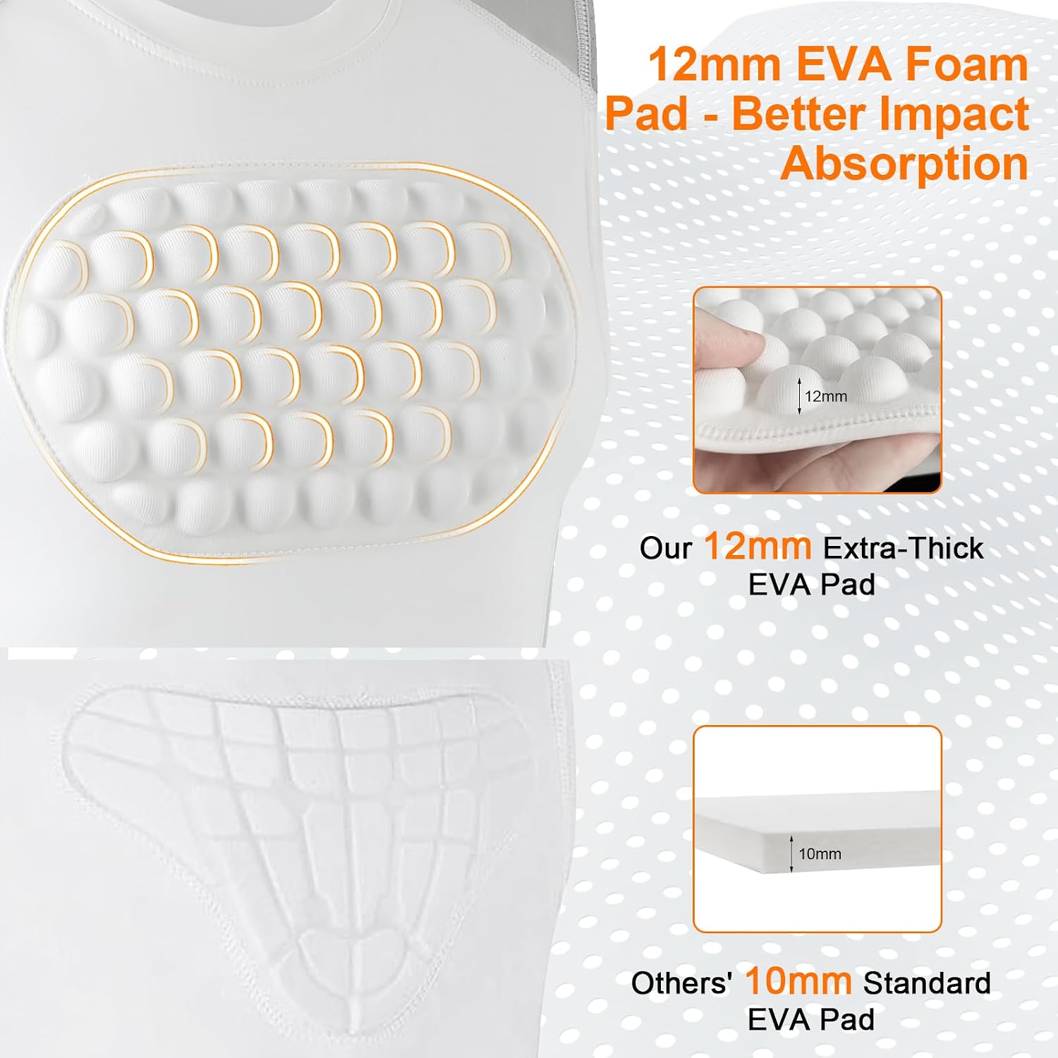Youth Baseball Chest Protector – 12mm EVA Padded Compression Shirt, Heart & Sternum Guard for Boys Girls, Softball Football Lacrosse Rugby Protective Gear, Moisture-Wicking Base Layer