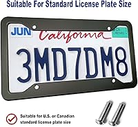 Vista 3 de BGGTMO Matte Black Aluminum License Plate Frames- 2 Pack Heavy Duty Car Tag Cover for Front & Rear, 4 Hole Rust Proof Universal Holder, Mount Screws