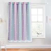 Vista 34 de NICETOWN - Cortinas opacas traslúcidas de capas superpuestas con ojales en la parte superior (52 pulgadas de ancho).