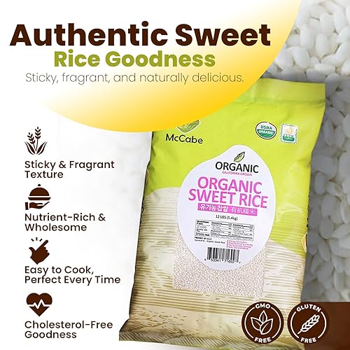 Miniatura 39 de McCabe Organic 7030 (arroz integral y arroz dulce integral), 12 libras, certificado orgánico USDA, CCOF