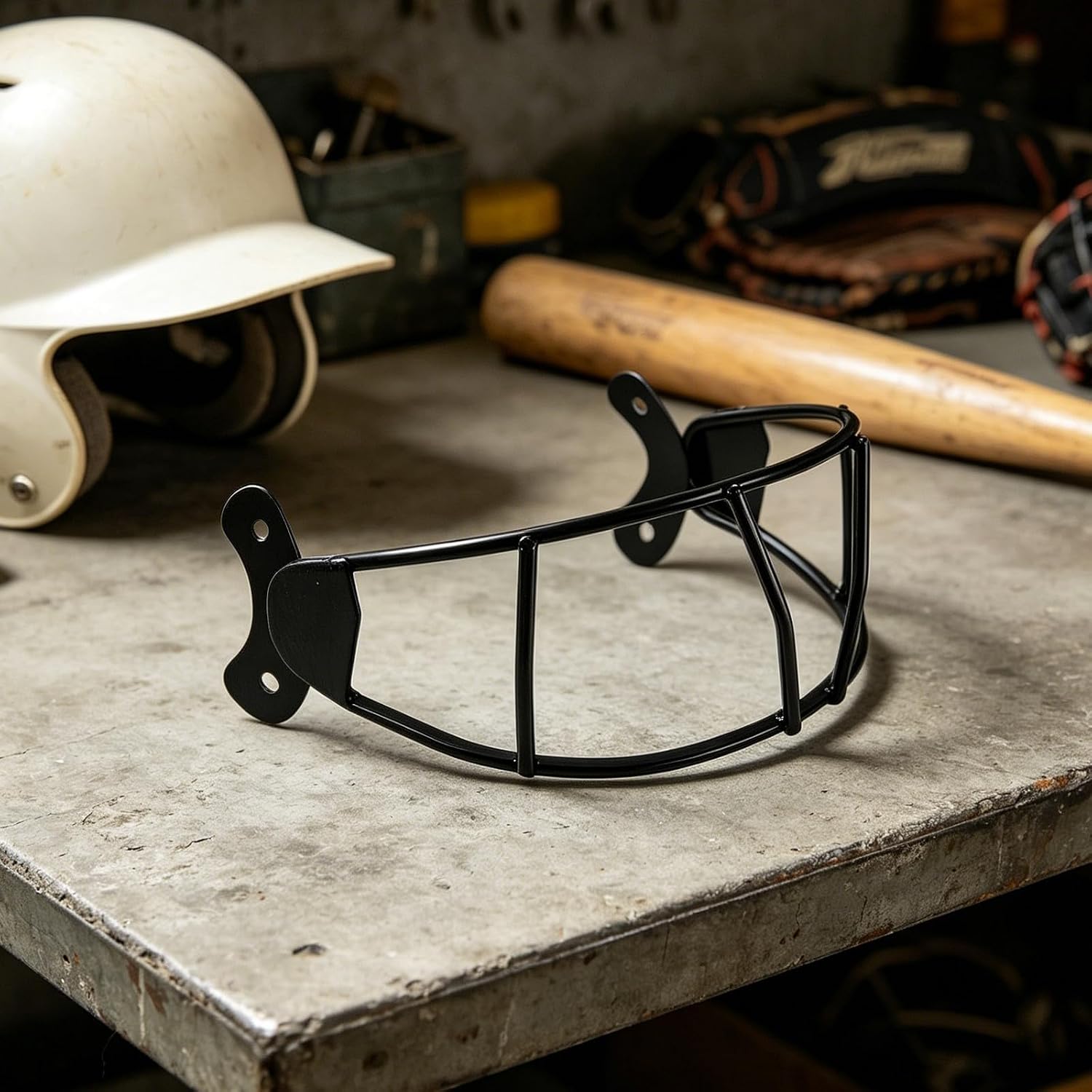 Softball Use with Baseball Metal Helmet Face Construction and Mask Compatibility for Defense, Lightweight Protective Gear Universal Field for Practice and Game