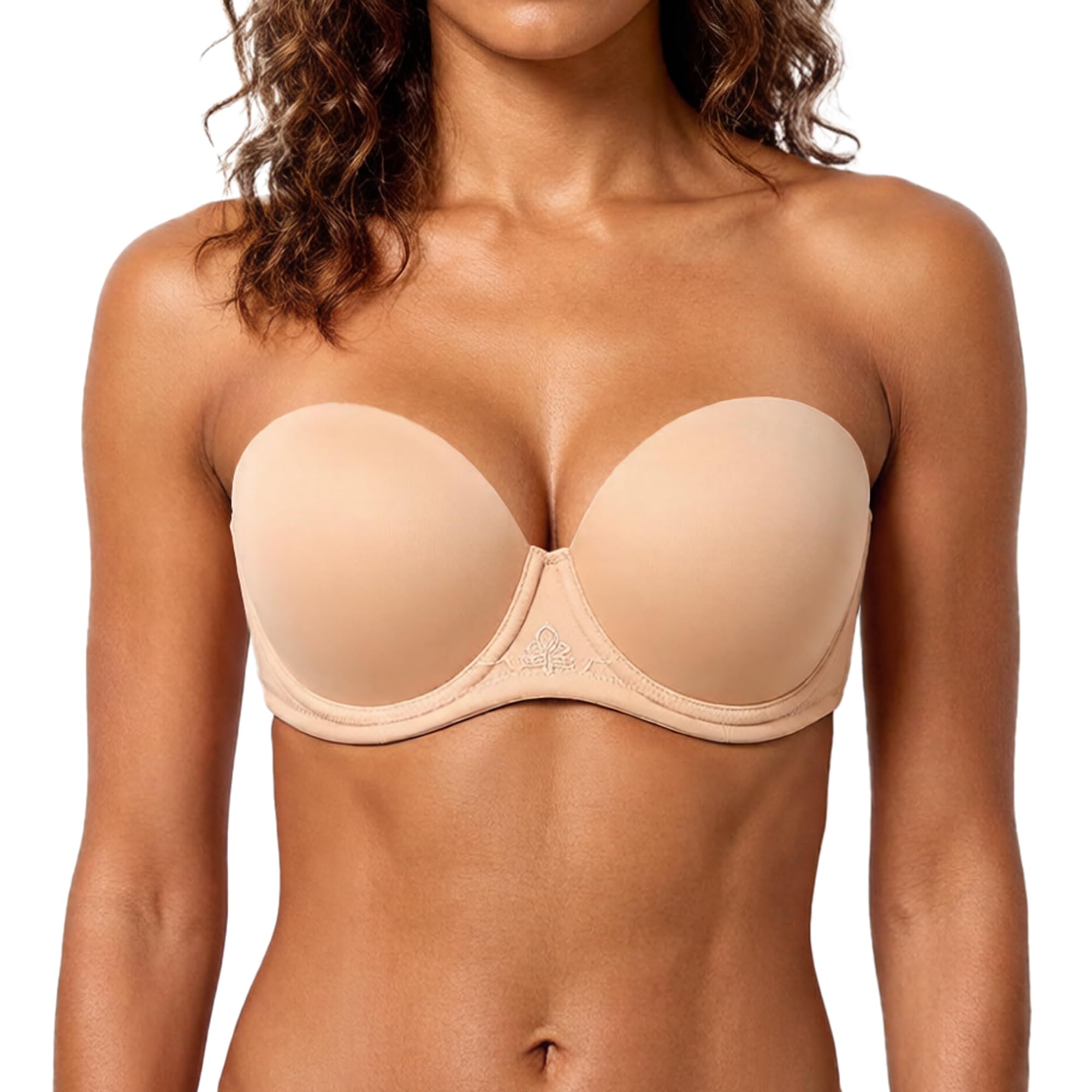 HACIFull Coverage Strapless Bra for Large Bust Contour Underwire Plus Size Convertible Multiway