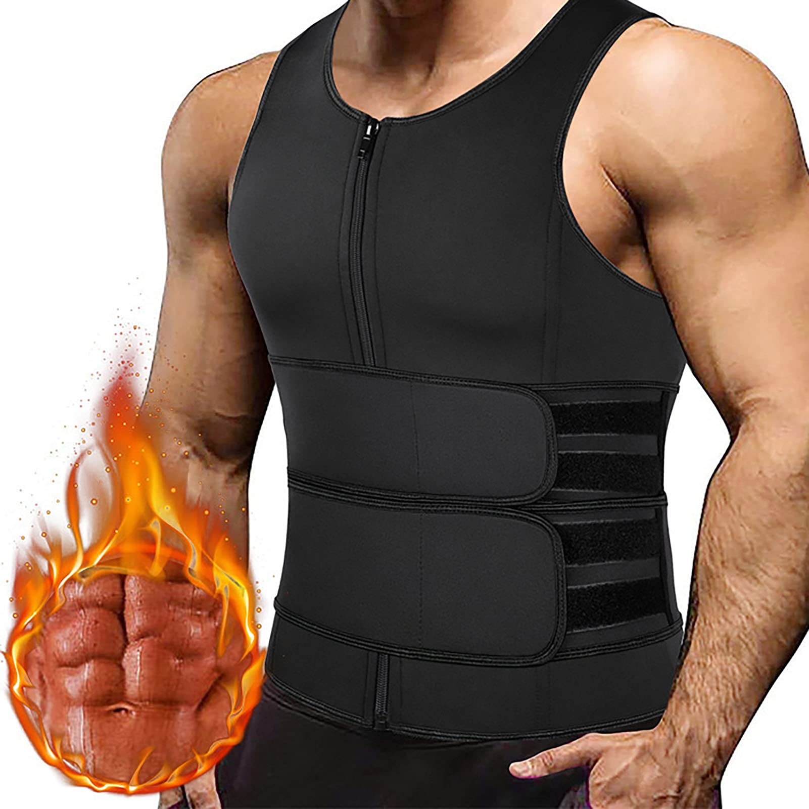 Gilet Uomo Neoprene Per Dimagrire - Body Shaper Sudore Per Fitness E Sauna | Canotta Termica Allenamento - Foto 9
