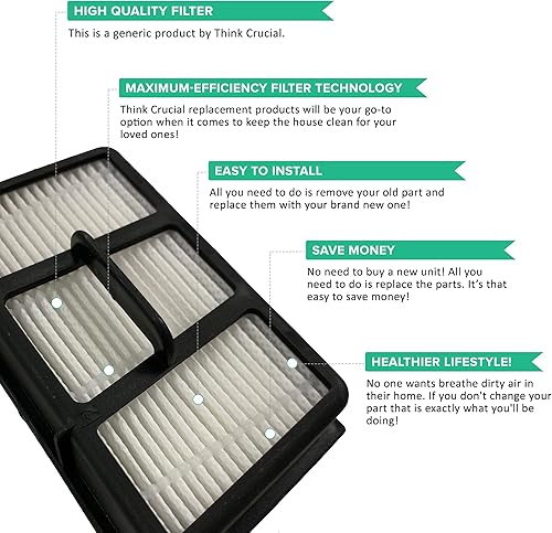 Miniatura 2 de Think Crucial Filtro de vacío húmedo y seco de repuesto para Vacmaster # de pieza VFHF, compatible con el modelo VF408, paquete de 4