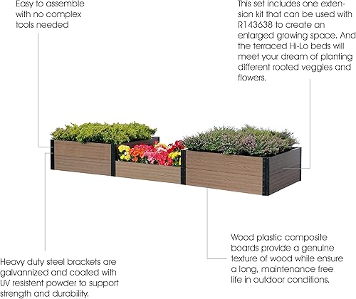 Miniatura 9 de Everbloom K2202 - Cama de jardín triple terraza de 21 pulgadas de profundidad x 87 pulgadas de ancho x 21 pulgadas de alto