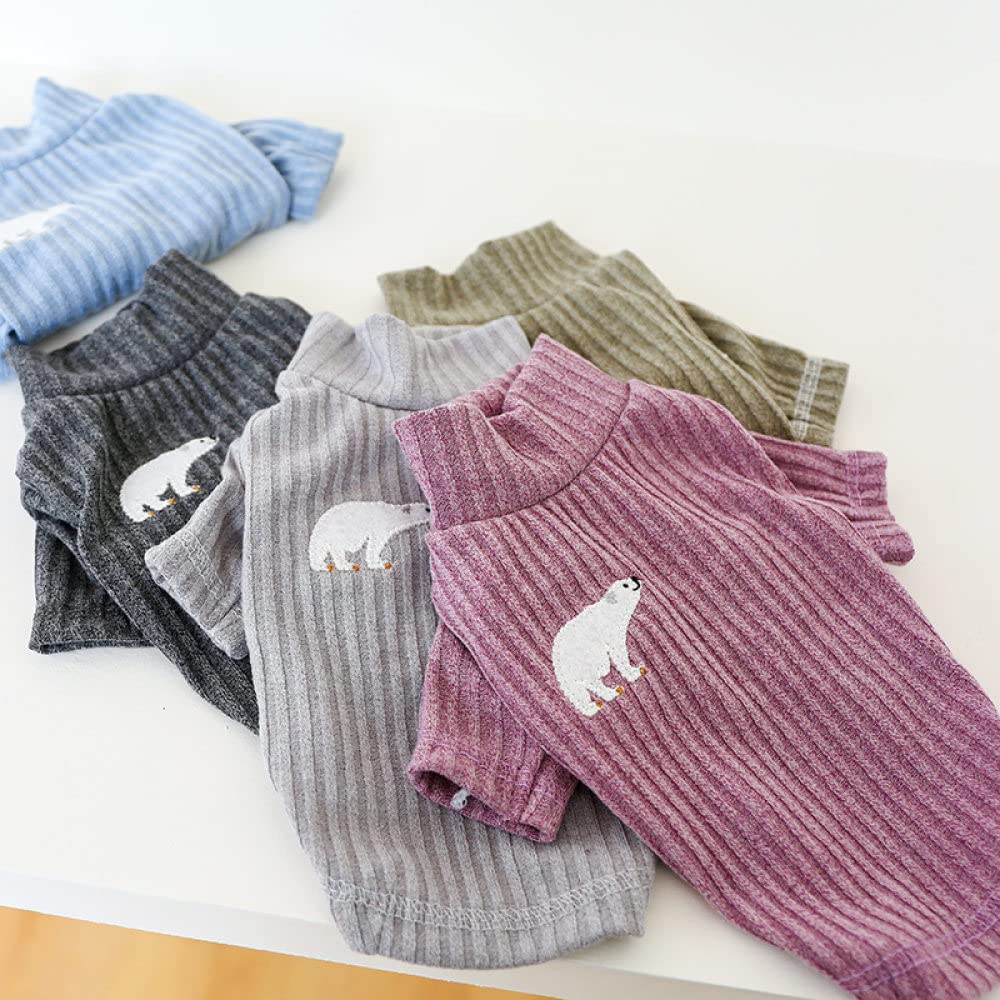 Ropa para Perros y Gatos, suéter cálido para Mascotas pequeñas, Camisa de poliéster, Ropa para bichón (Morado, L)