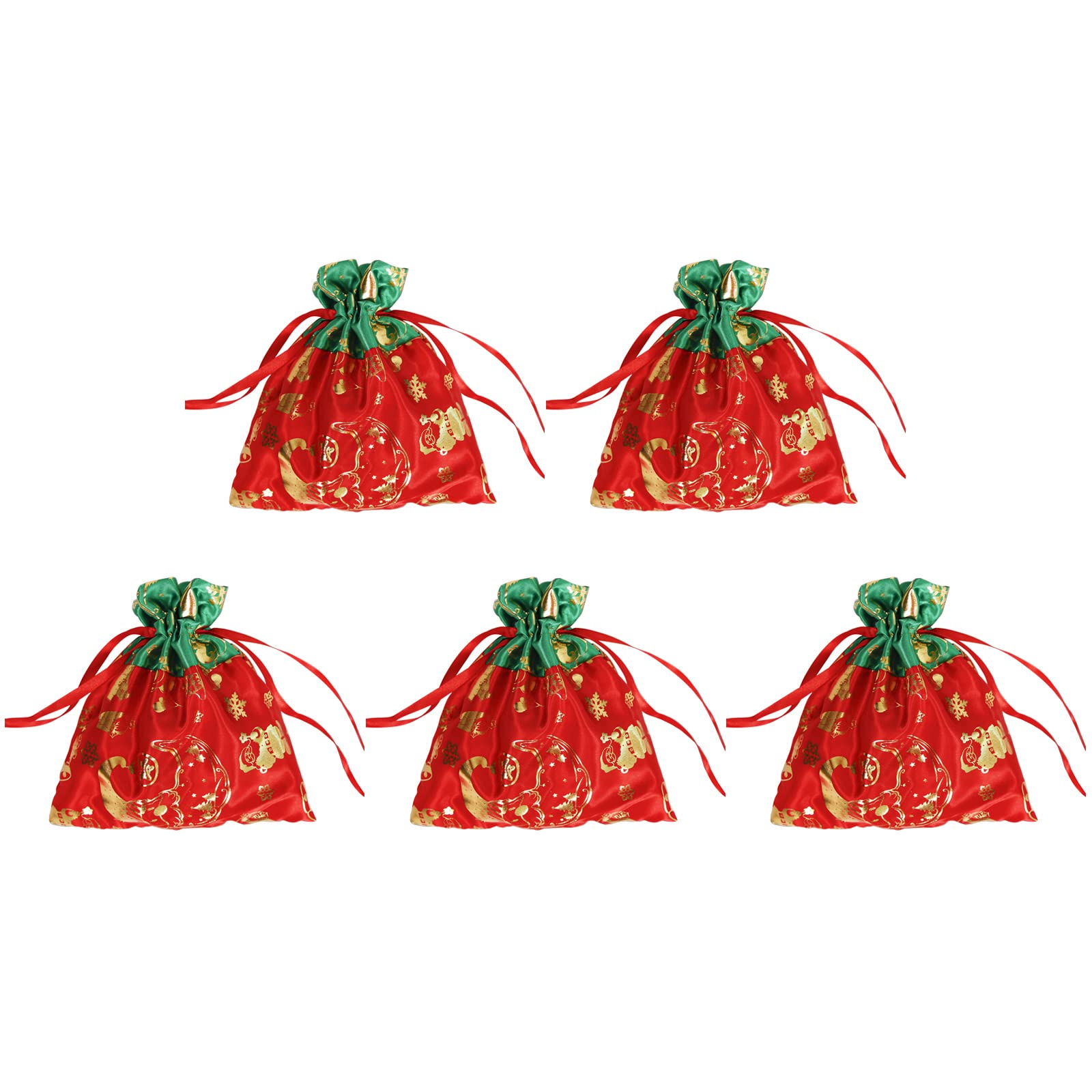 Buxuaaaa Christmas Drawstring Gift Bags Christmas Goodies Treat Favor Presents Bag Candy Favor Gift Bags Drawstring Size