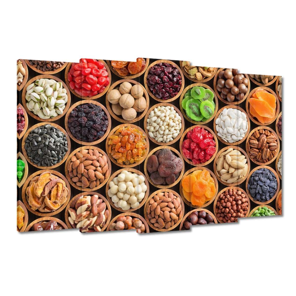 Peinture imprimée sur toile Décoration murale 150 x 95 cm Fruits secs et noix N° H9560M_PC5AP