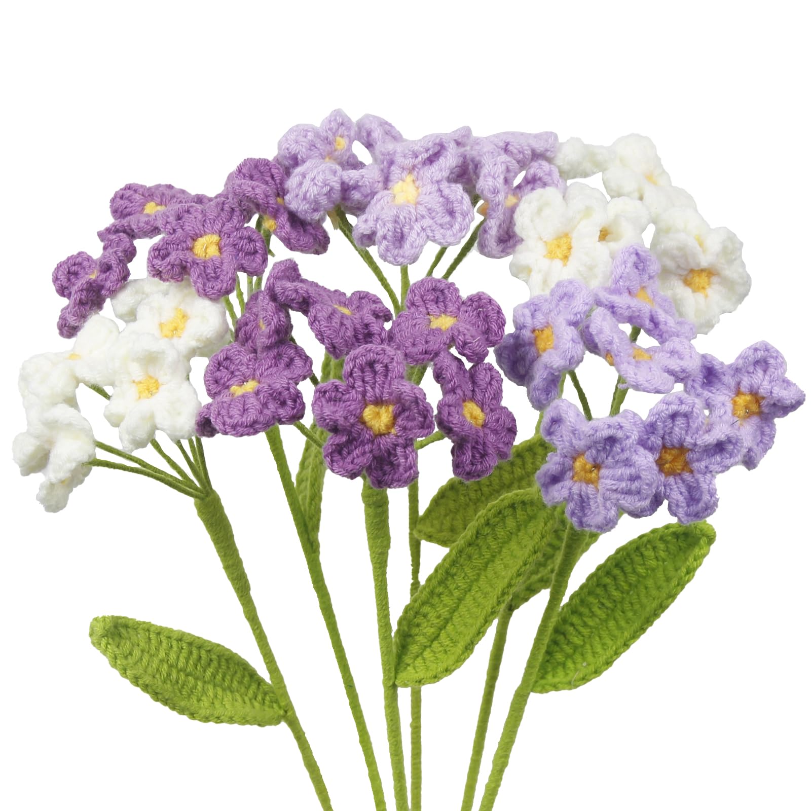 6 Pz Fiori Uncinetto Bouquet Forget Me Not Fiori Fatti a Mano Viola Artificiali Fiori Intrecciati all'Uncinetto per Bouquet di Nozze Anniversario Compleanno San Valentino Regali per Mamma Donne