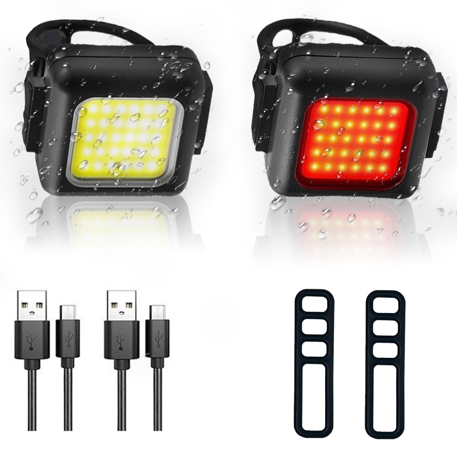 Bike Lights Set for Night Riding, Rechargeable Bicycle Light Ultra Bright | 3+3 Modes Bike Lights Front and Back, IPX5 Waterproof eBike Bicycle Headlight and Tail Light Set for MTB Off-Road City Riding