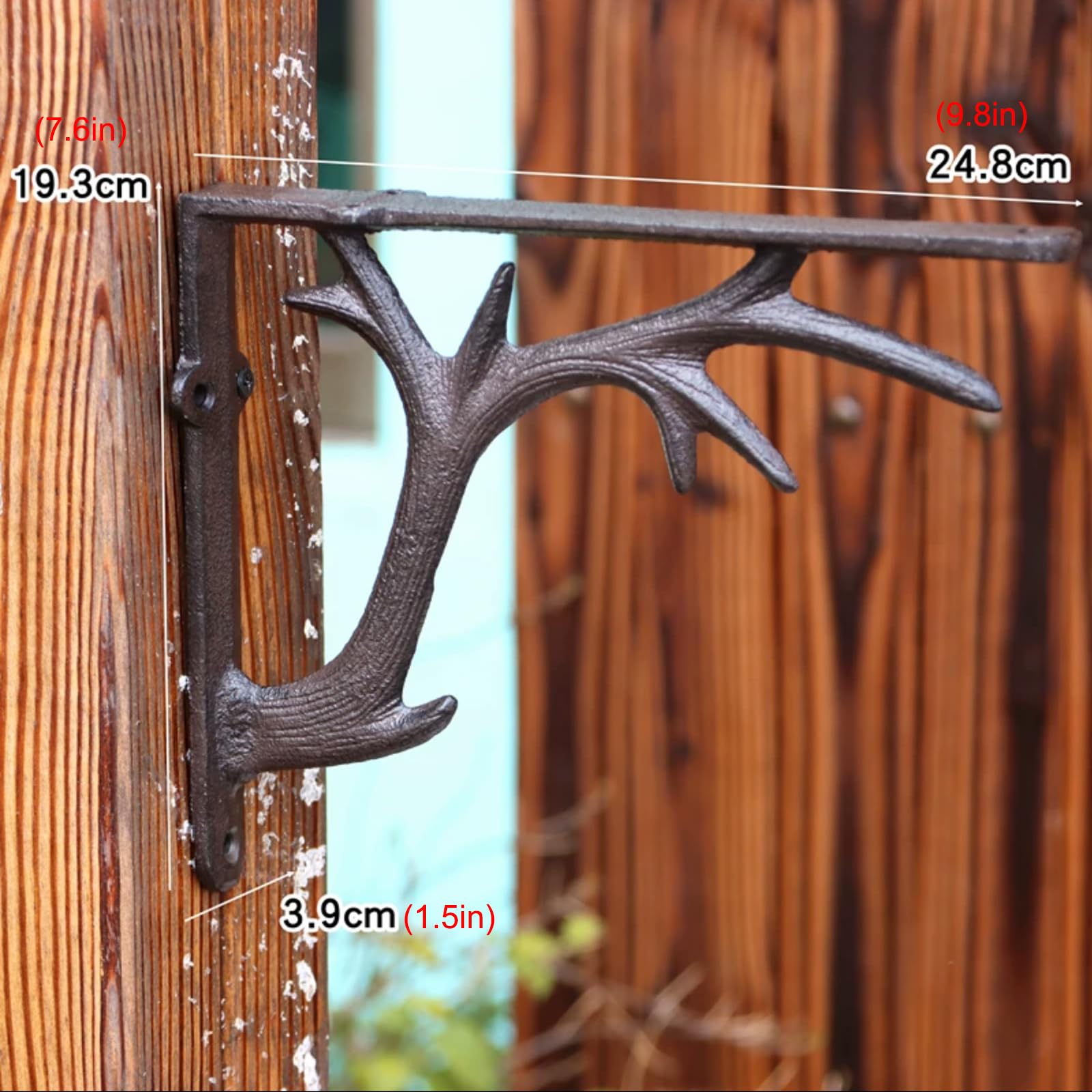 2 Pezzi Staffe per Mensole in Ghisa,Reggimensola da Muro,Supporti per Scaffali di Metallo Galleggiante,Staffa Angolari 90 Gradi per Decorative di Giardino,con Viti (24,8cm)