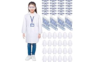 24 Sets 72 Pcs Kids Lab Coat Set Doctor Costume with Goggles...
