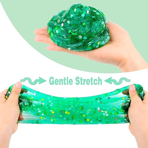 Miniatura 7 de Limo verde, antiadherente, súper suave, juguete de limo de cristal crujiente, regalos de cumpleaños para niños, regalo de fiesta de slime para niñas