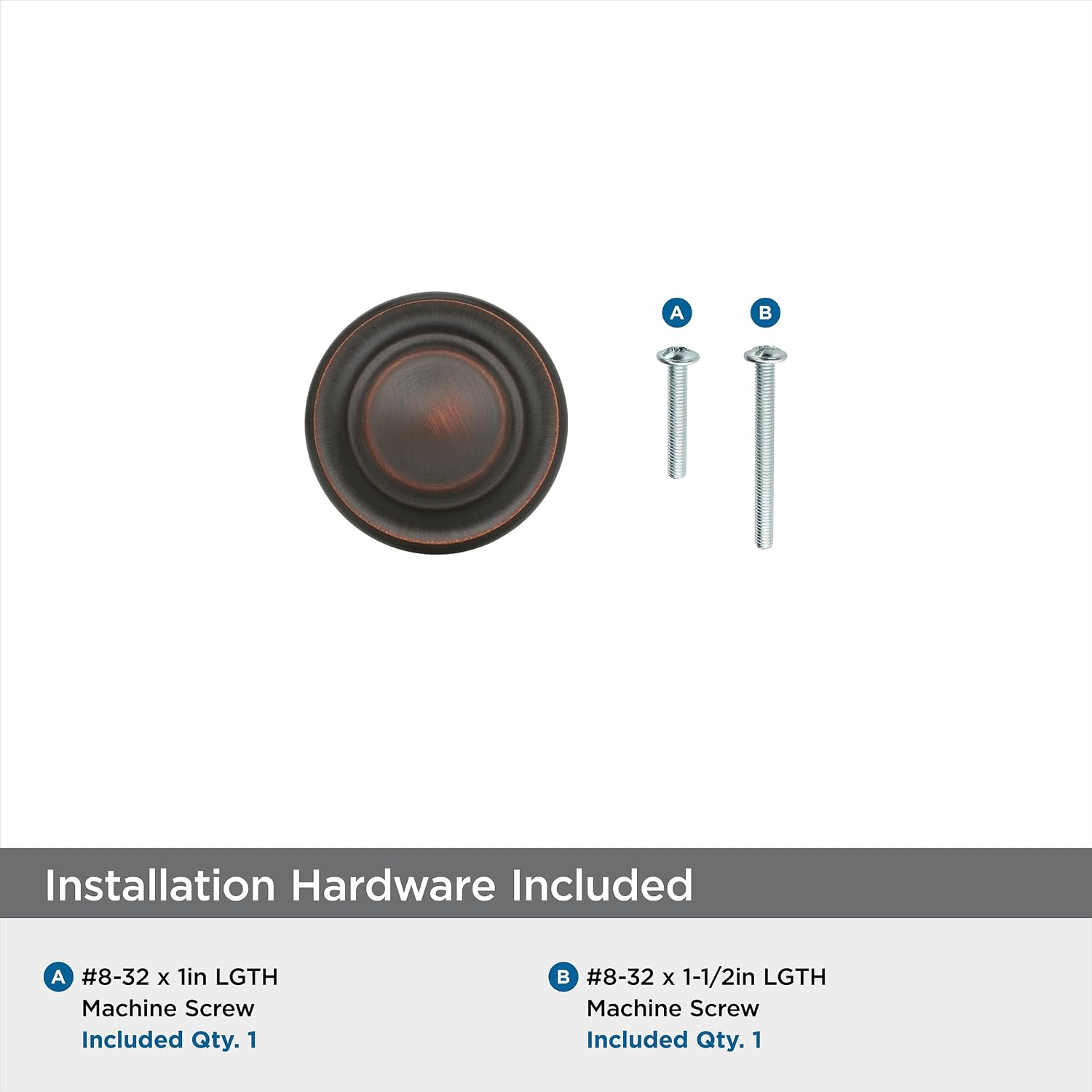 Amerock Inspirations 1-5/16 inch (33mm) Diameter Oil-Rubbed Bronze Cabinet Knob - 10 Pack