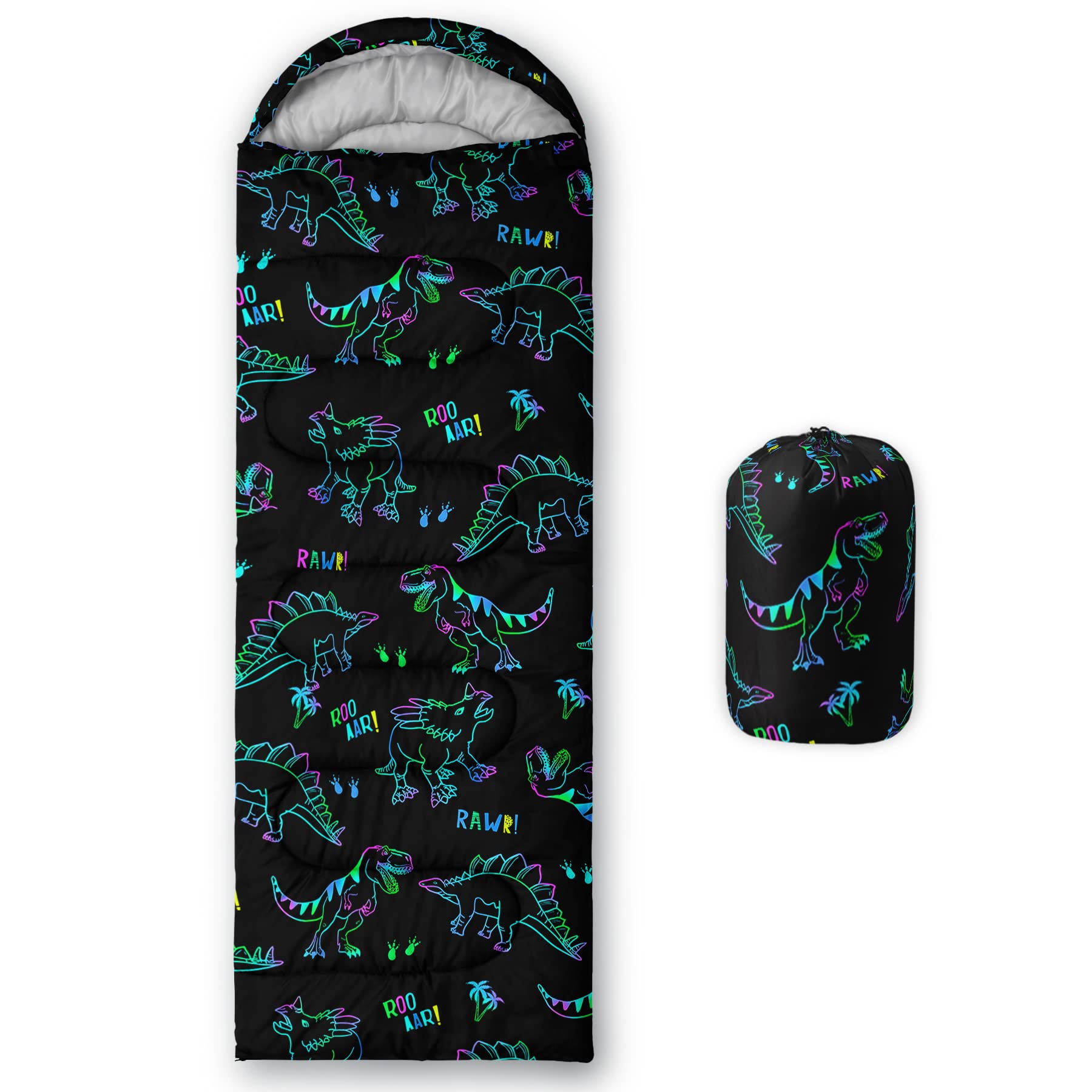 QOOMO Axolotl Cute Camping Sleeping Bags,3 Season Warm &amp; Cool Weather,Lightweight,Waterproof Sleeping Bags for Adults &amp; Kids,Traveling,and Outdoors