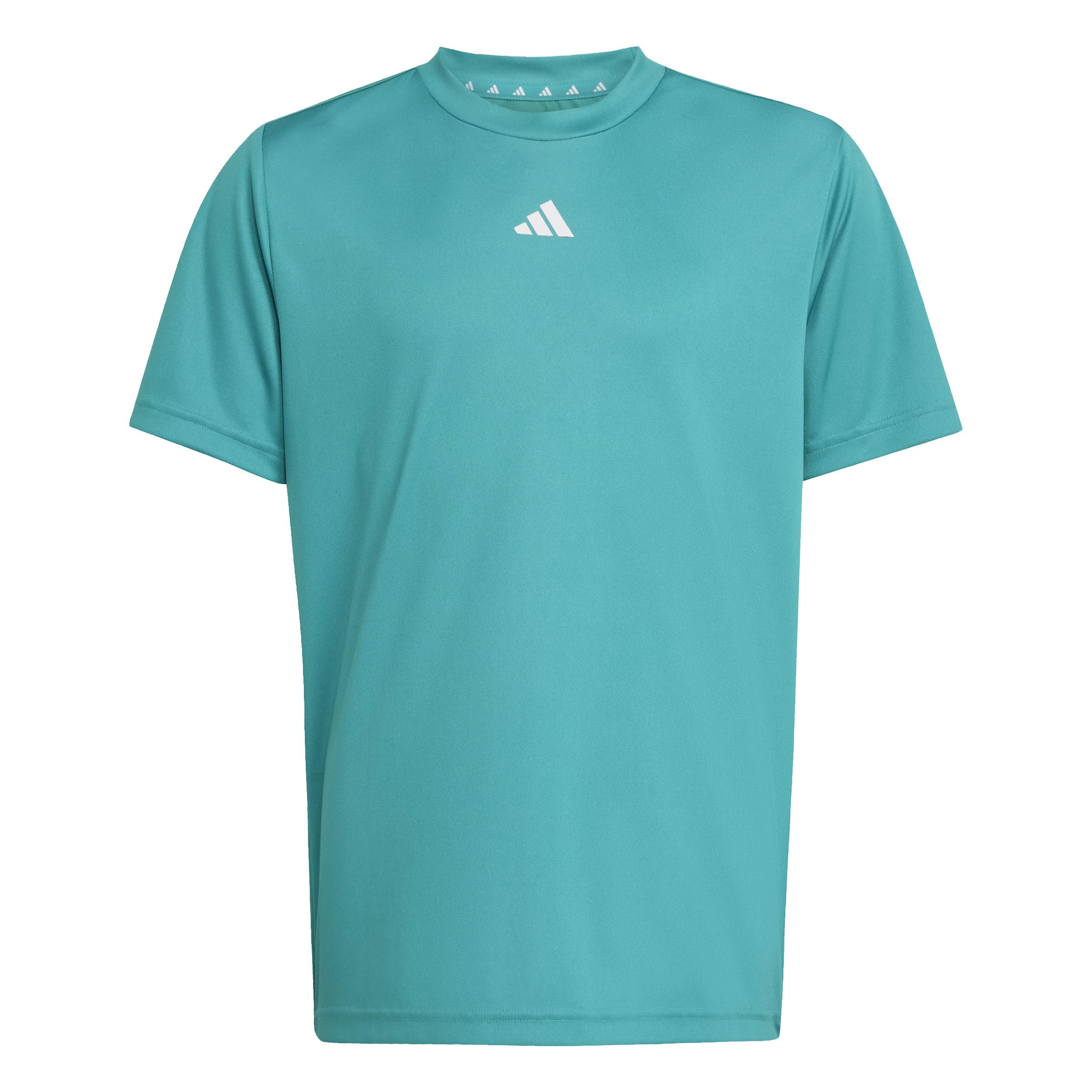 adidas Uniseks - dzieci Train Essentials Logo Regular Fit T-Shirt Junior, Pure Teal/White, 13-14 Years