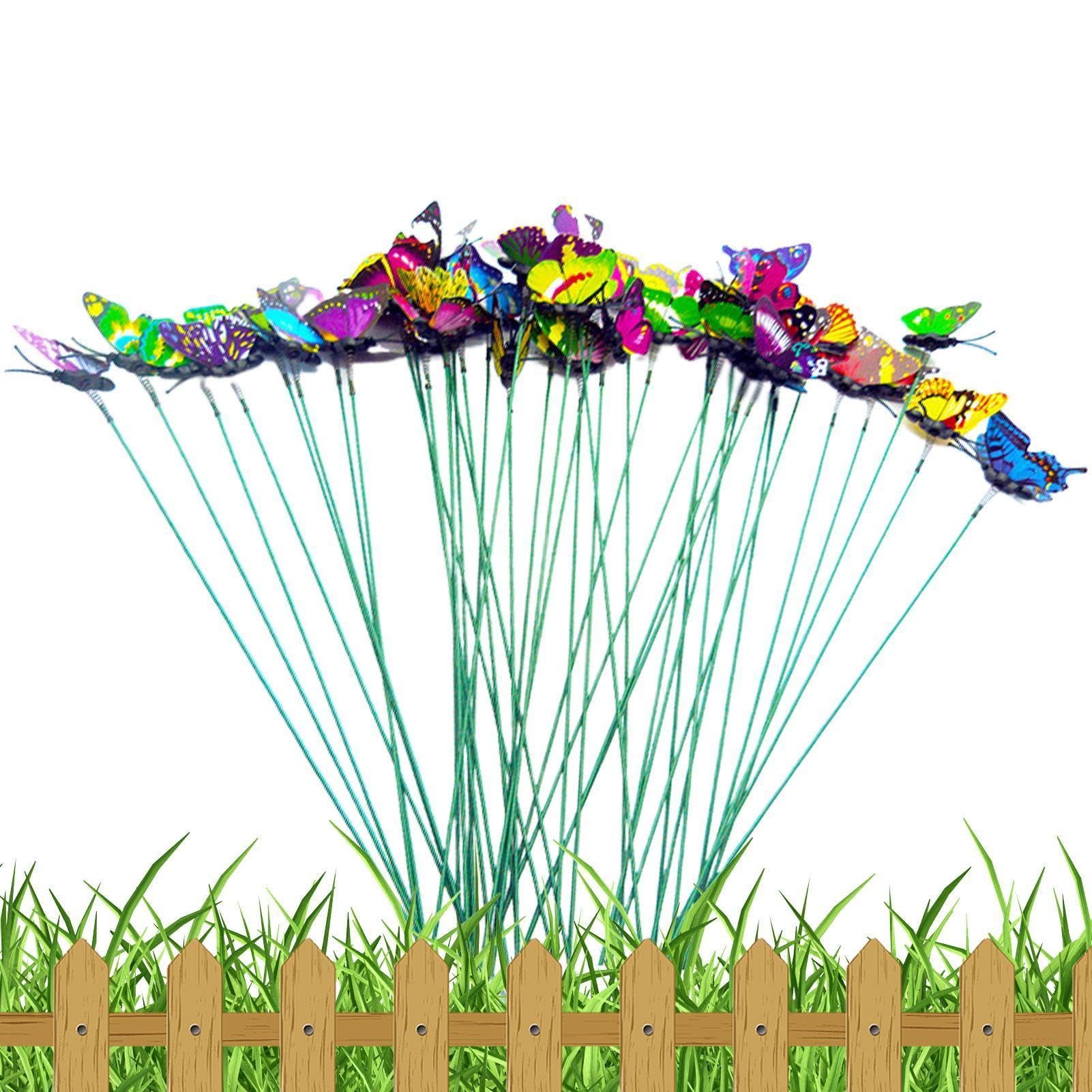 Piquets papillon décoratifs colorés pour illuminer votre terrasse et vos vases