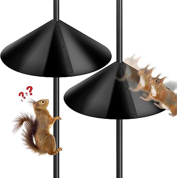 19-Inch Squirrel Proof Baffles for Protecting Outside Pole Bird Feeders and Bird Houses, Pole Mount Squirrel Guard StopperBlack,2 Packs