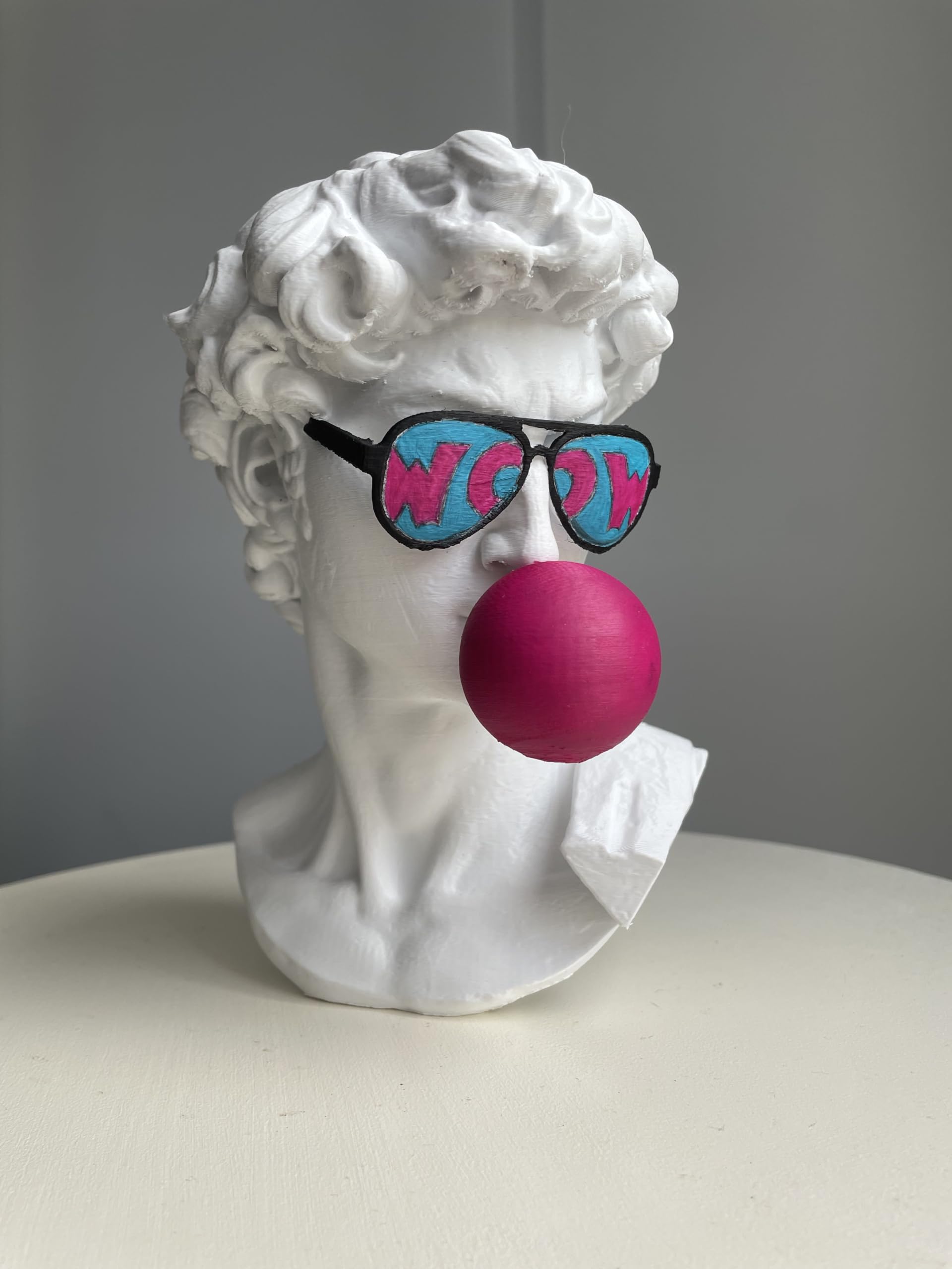 David Bust Woow Pop Art Sculpture David de Michellangelo Peint à la main 25 cm