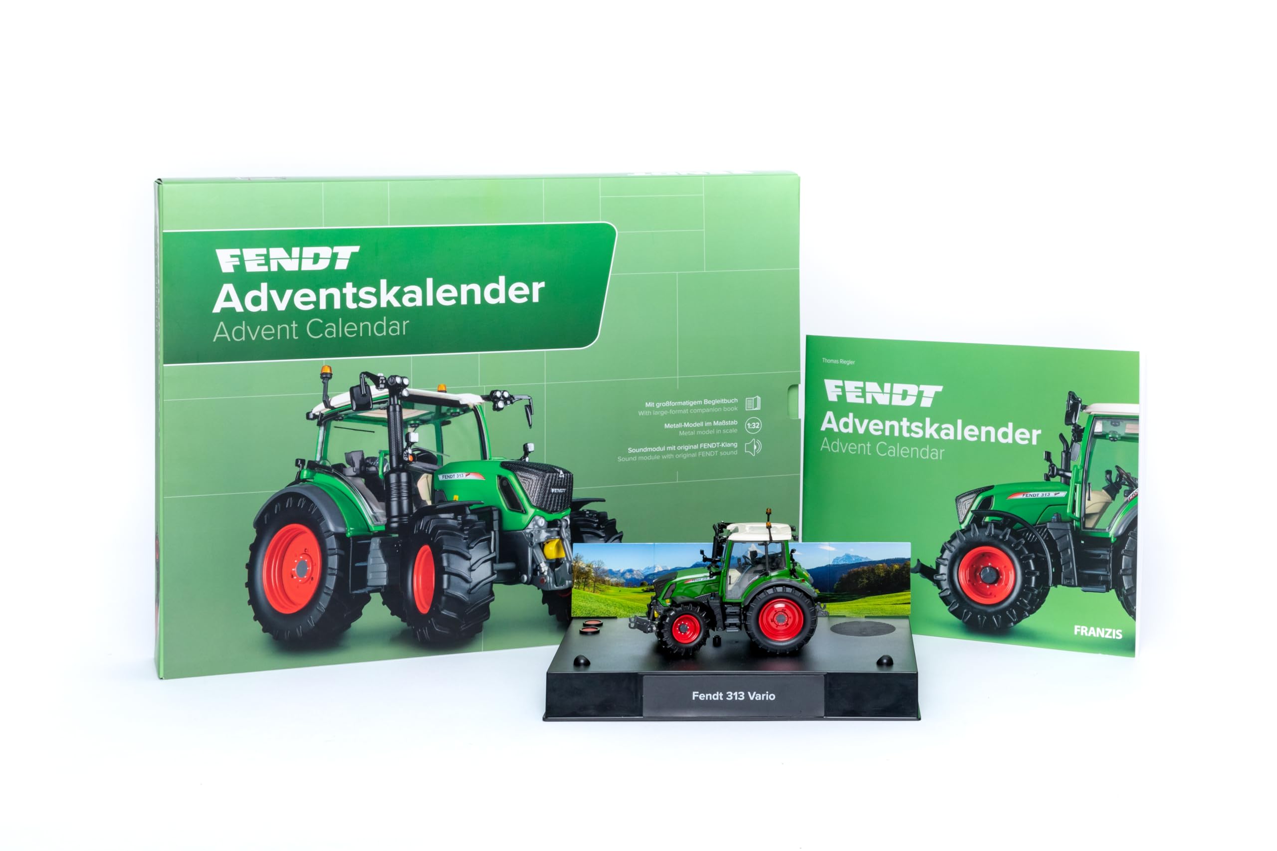 FRANZIS 67231 - Fendt Vario 313 Traktor Adventskalender, Modellbausatz 1:32